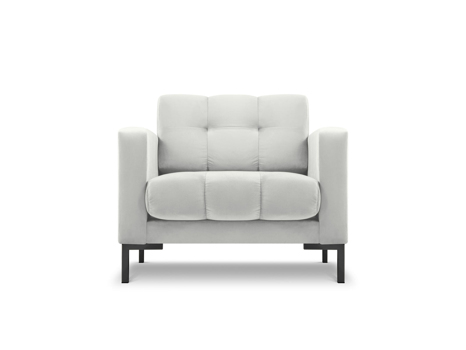 Mamaia Velour Sessel 1 Sitz in Silver/Schwarz-Bluvel präsentiert im Onlineshop von KAQTU Design AG. Sessel ist von Micadoni