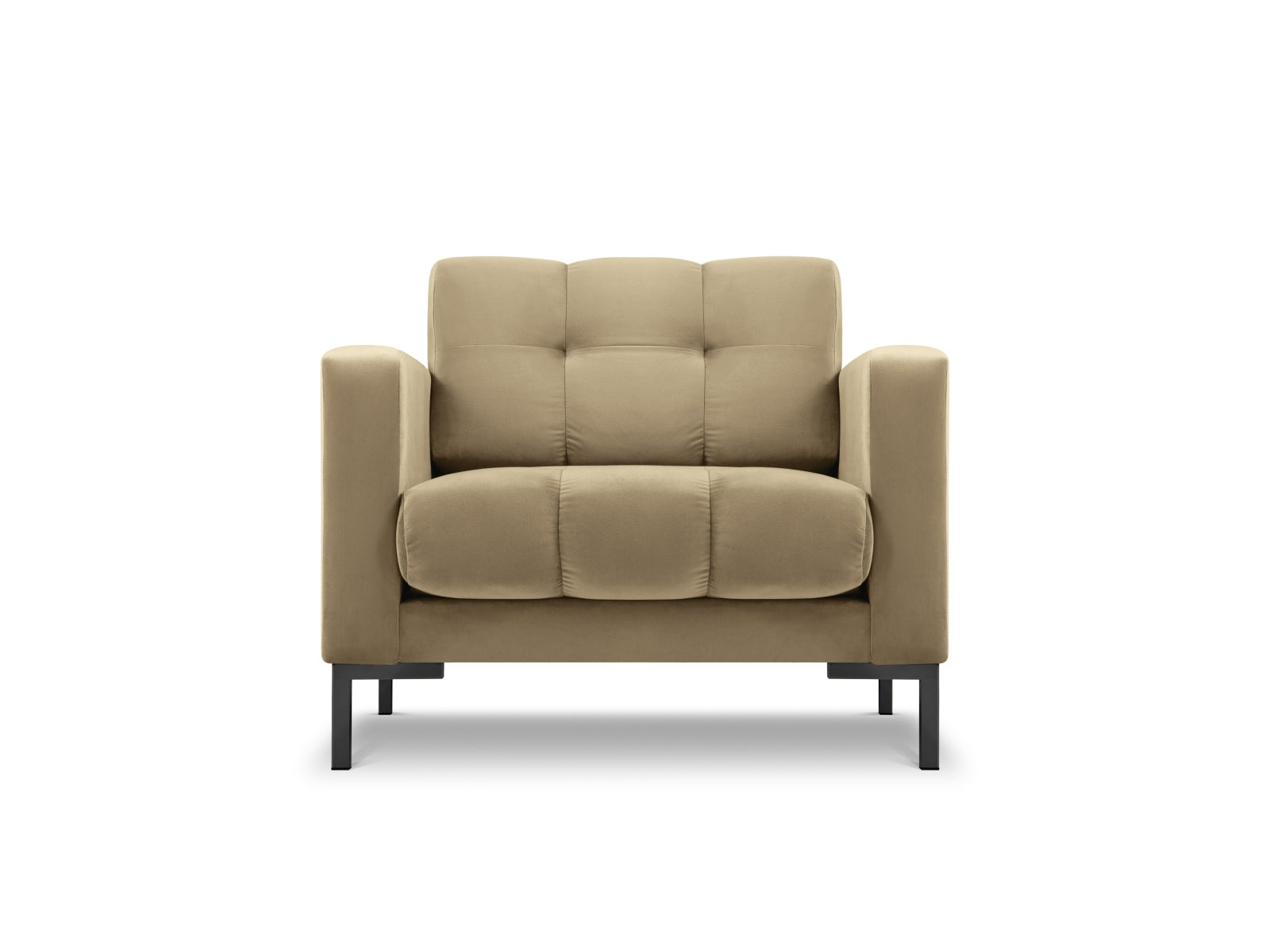 Mamaia Velour Sessel 1 Sitz in Beige/Schwarz-Bluvel präsentiert im Onlineshop von KAQTU Design AG. Sessel ist von Micadoni