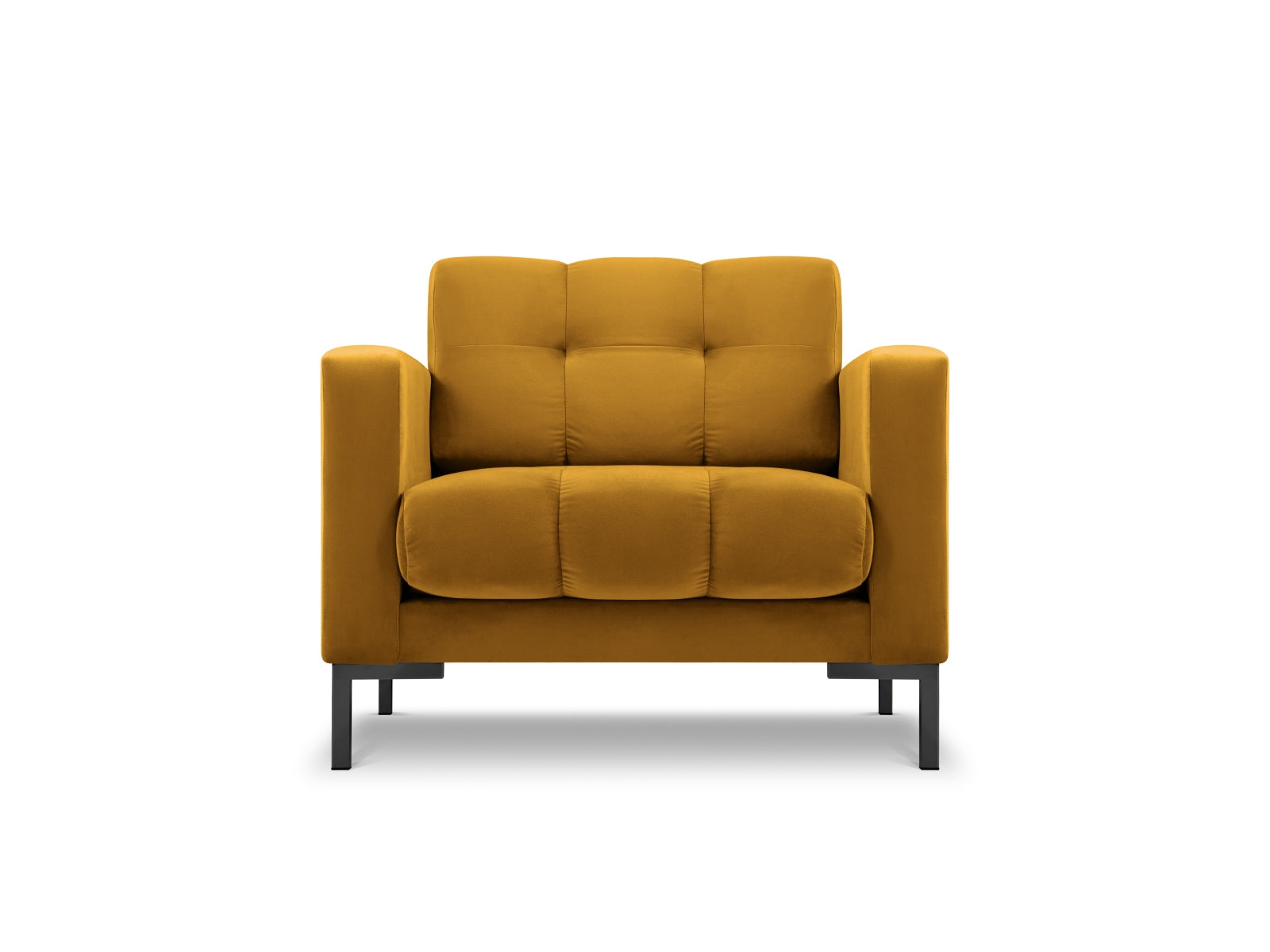 Mamaia Velour Sessel 1 Sitz in Yellow/Schwarz-Bluvel präsentiert im Onlineshop von KAQTU Design AG. Sessel ist von Micadoni
