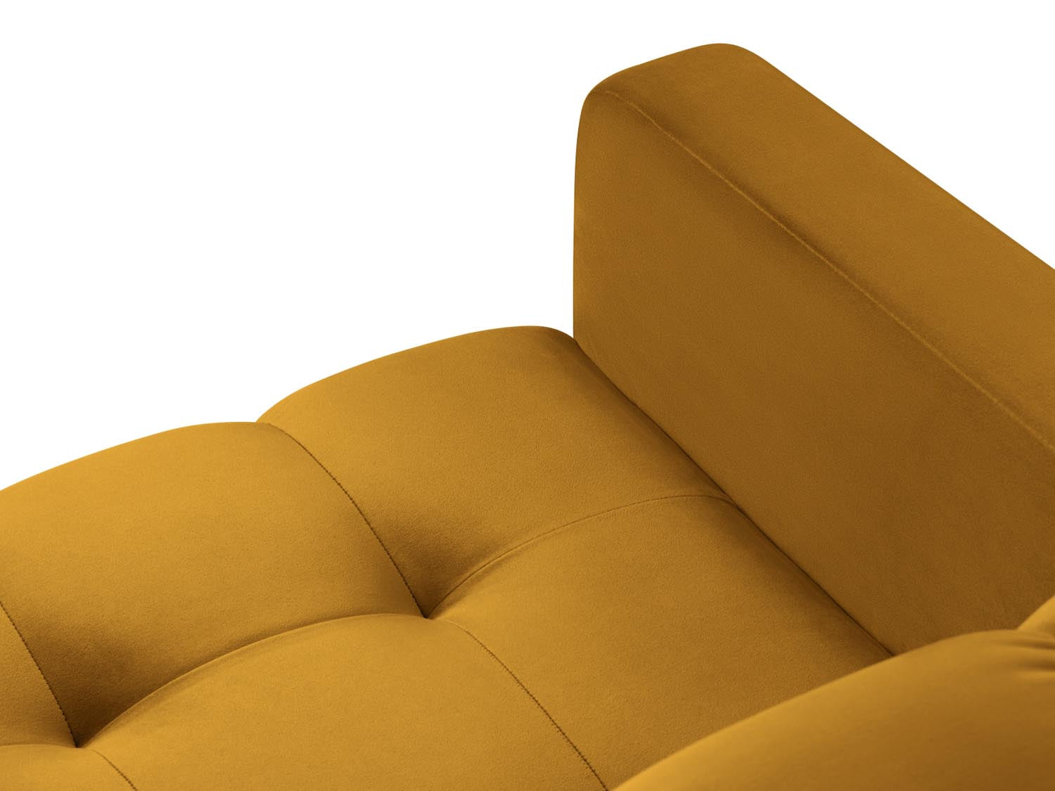 Moderner Mamaia Velour Sessel in strahlendem Gelb und elegantem Schwarz, perfekt für ein stilvolles Ambiente. Hochwertige Materialien von Micadoni.