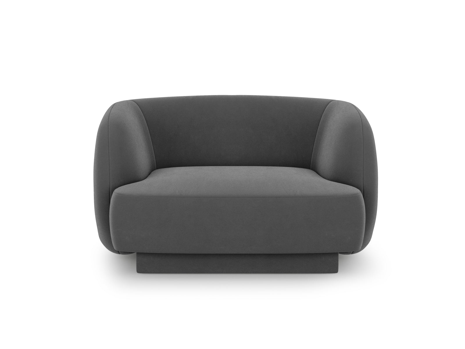 Miley Velour Sessel 1 Sitz in Grey-Bluvel präsentiert im Onlineshop von KAQTU Design AG. Sessel ist von Micadoni