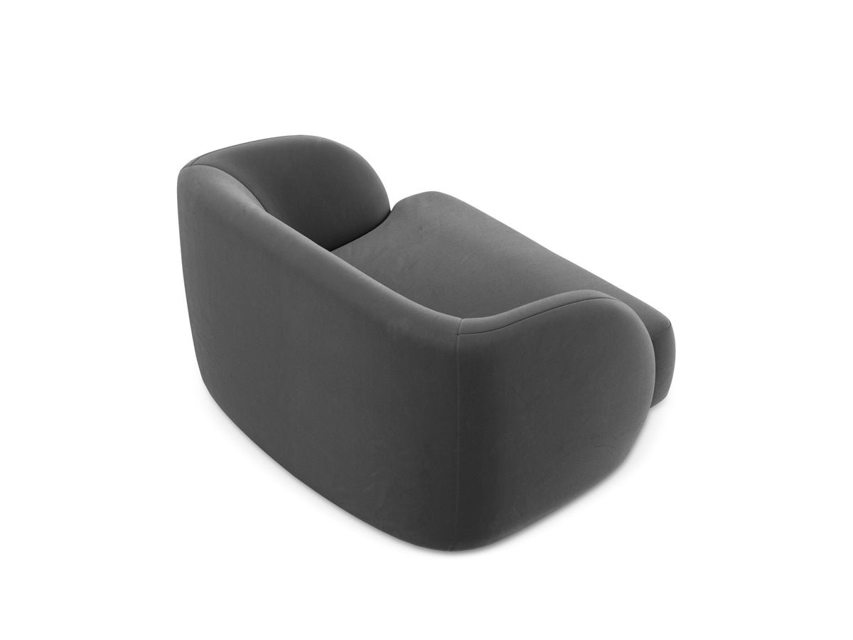 Miley Velour Sessel 1 Sitz in Grey-Bluvel präsentiert im Onlineshop von KAQTU Design AG. Sessel ist von Micadoni
