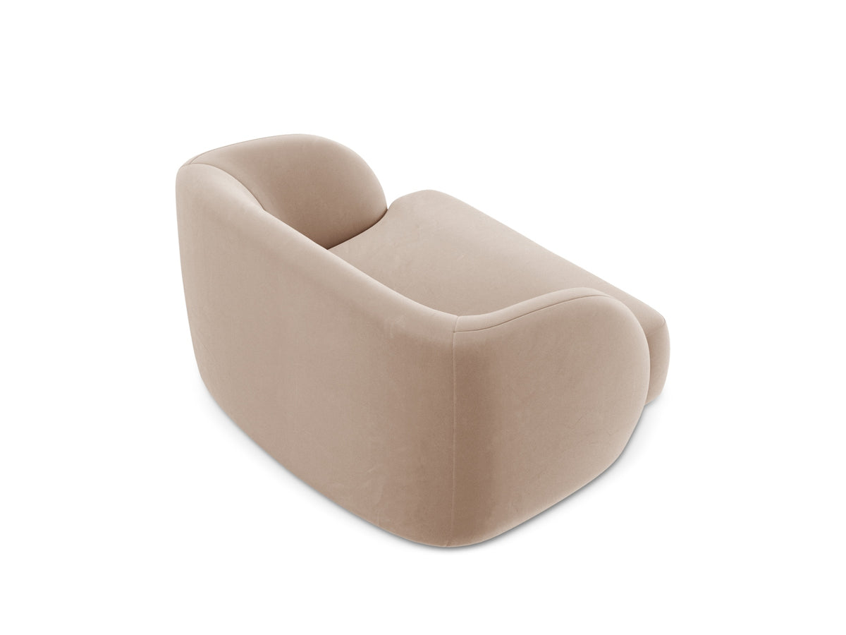 Miley Velour Sessel 1 Sitz in Cappuccino-Bluvel präsentiert im Onlineshop von KAQTU Design AG. Sessel ist von Micadoni