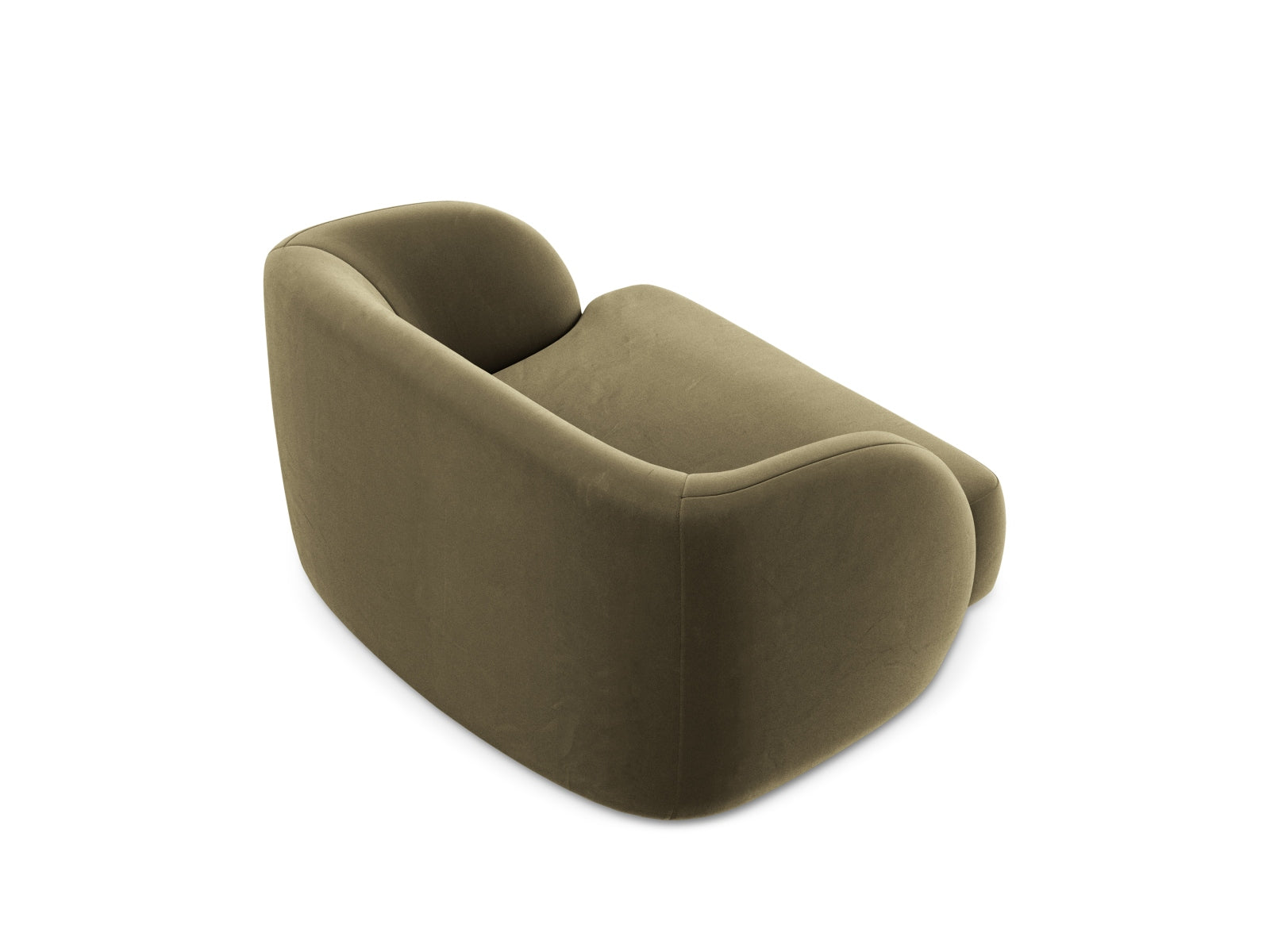 Moderner Miley Velour Sessel in Green-Bluvel, perfekt für gemütliche Ecken. Bequeme Polsterung und edles Design von Micadoni.
