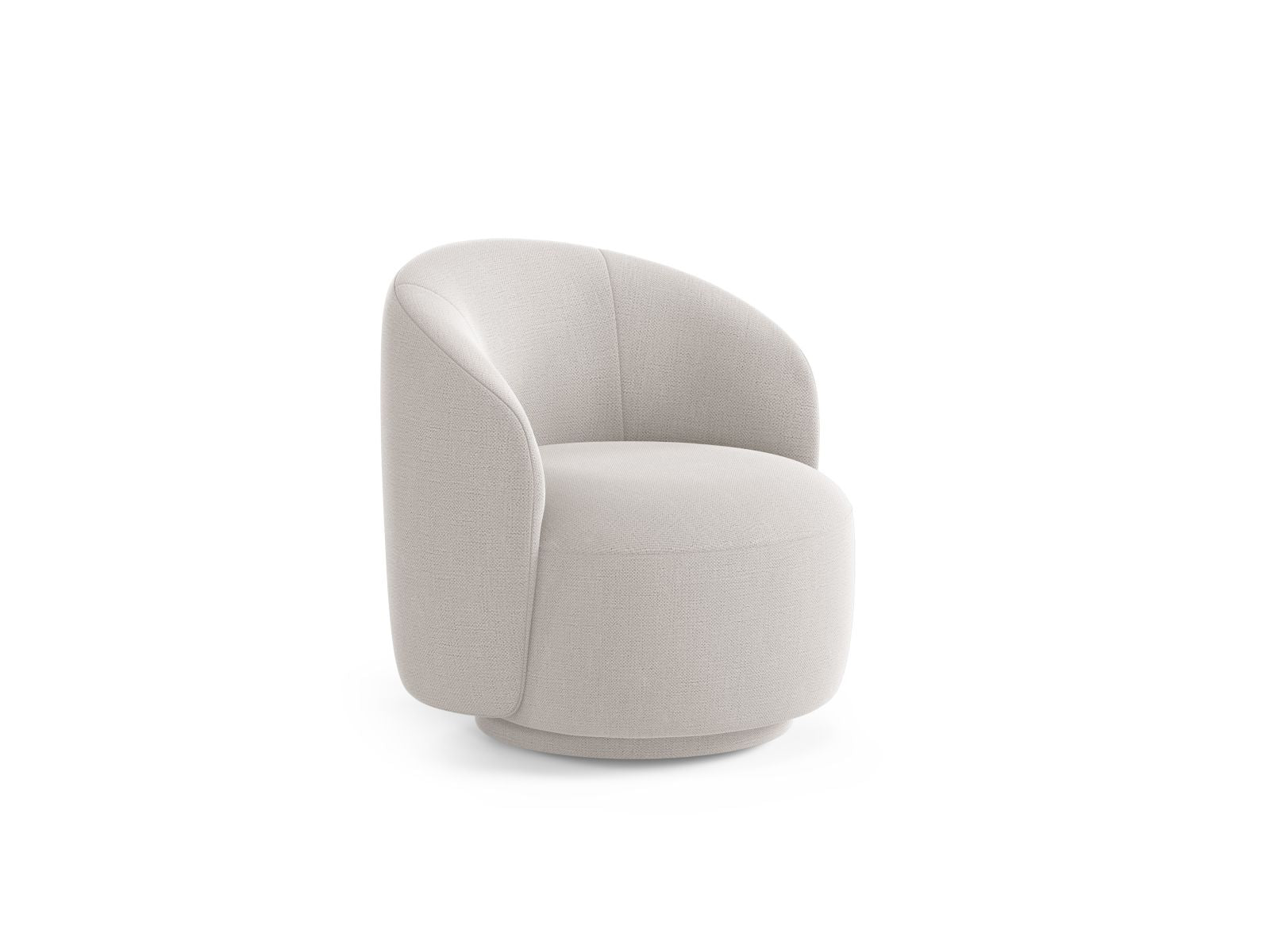 Eleganter Drehsessel Letizia in sanftem Beige, ideal für stilvolle Wohnräume. Hochwertige Verarbeitung von Micadoni.