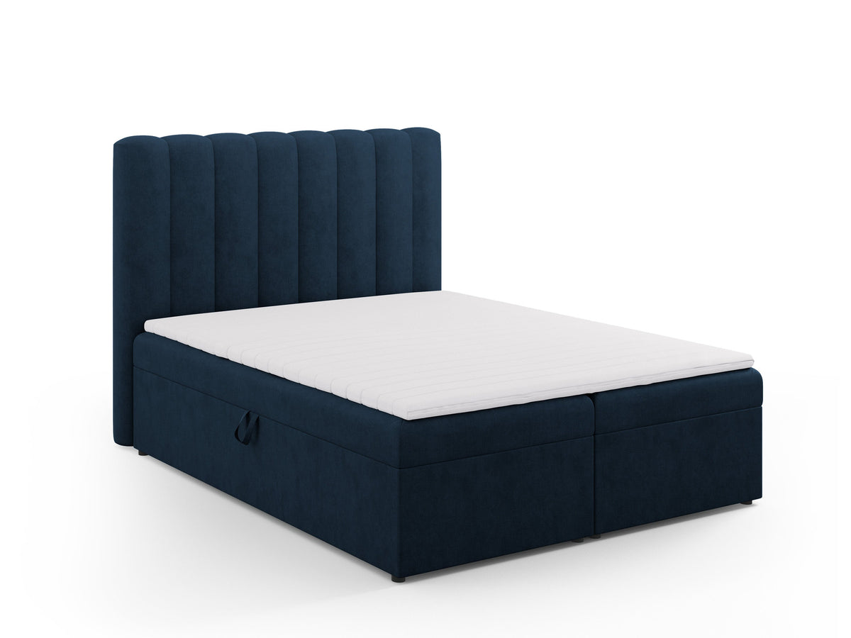 Kelp Boxspringbett Set 140cm: Headboard + Box Springs/Matratze + Matratze Topper in Royal Blue-Moly präsentiert im Onlineshop von KAQTU Design AG. Bett ist von Micadoni