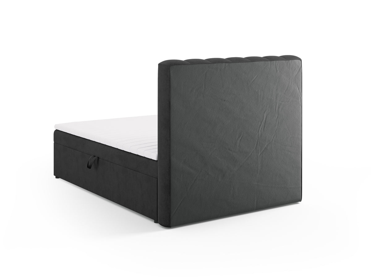 Kelp Boxspringbett Set 140cm: Headboard + Box Springs/Matratze + Matratze Topper in Anthracite-Moly präsentiert im Onlineshop von KAQTU Design AG. Bett ist von Micadoni