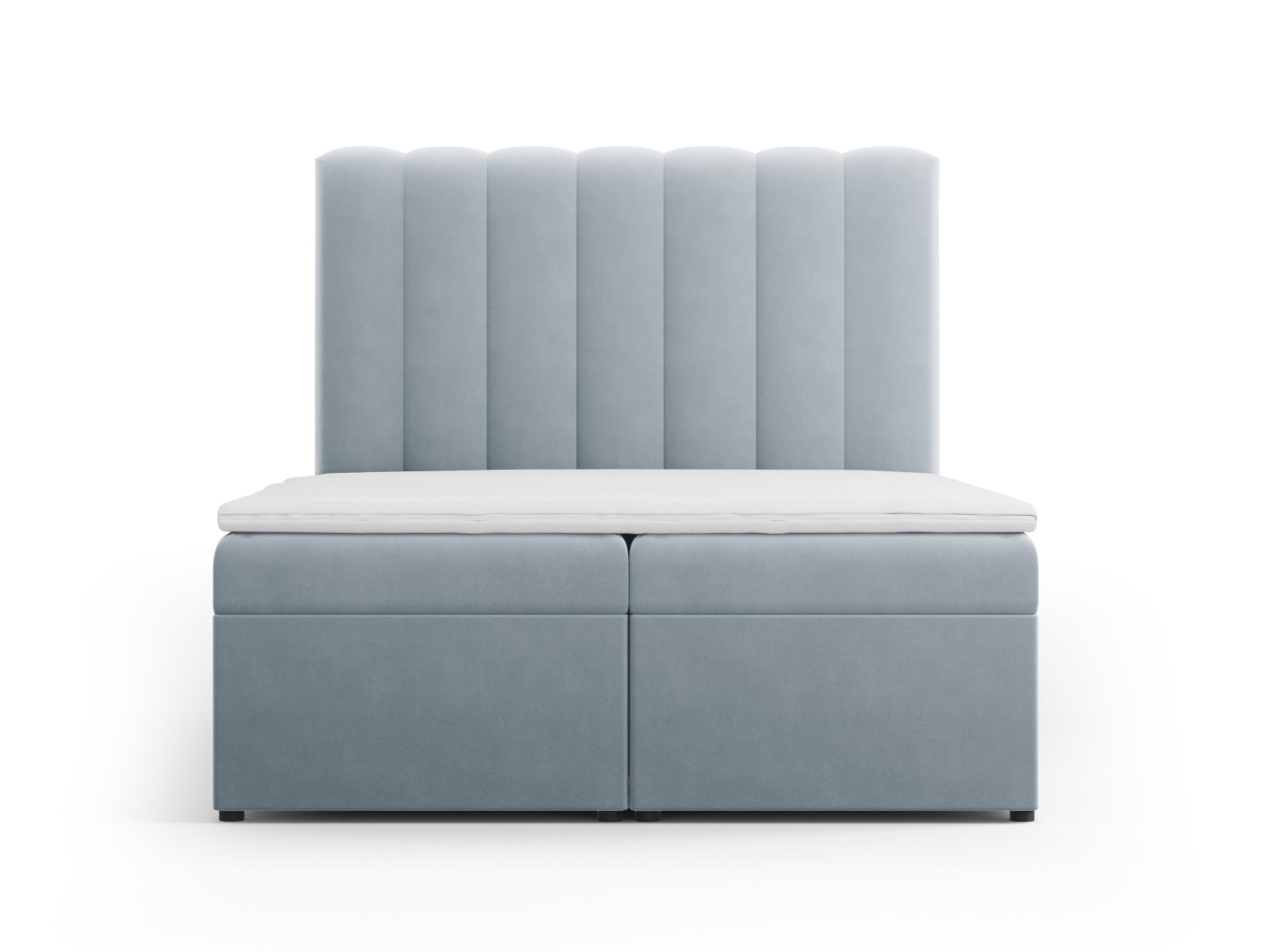 Kelp Boxspring Bett Set: Headboard + Box Springs/Matratze + Matratze Topper in Light Blue präsentiert im Onlineshop von KAQTU Design AG. Bett ist von Micadoni