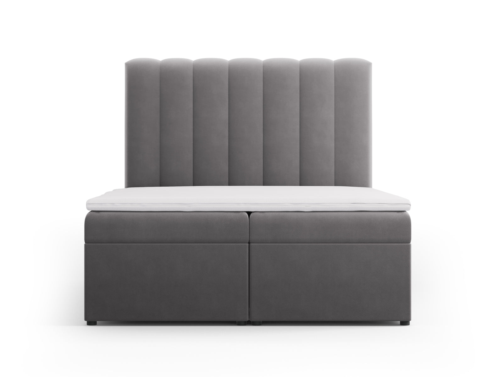 Kelp Boxspring Bett Set: Headboard + Box Springs/Matratze + Matratze Topper in Grey präsentiert im Onlineshop von KAQTU Design AG. Bett ist von Micadoni