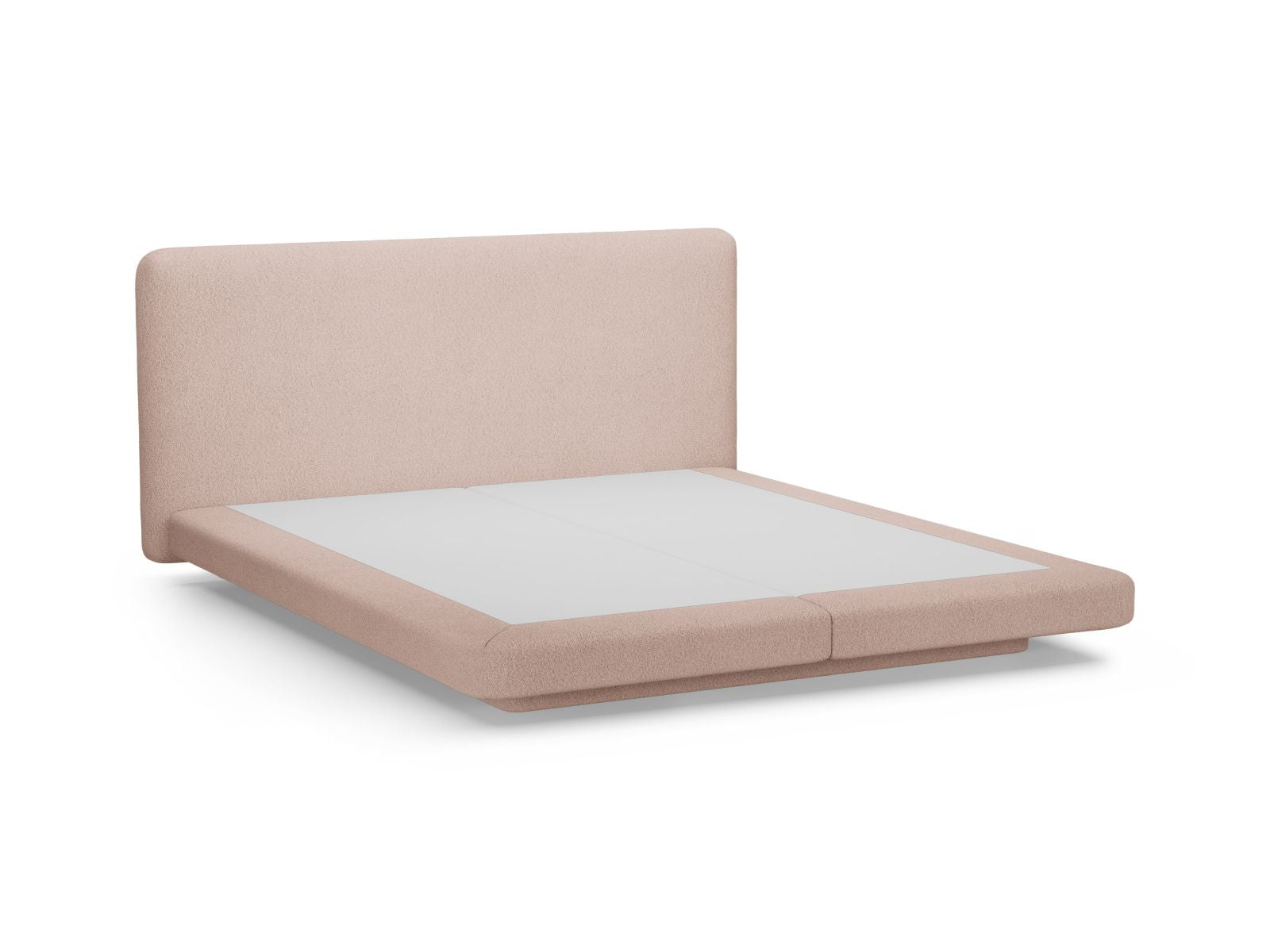 Elegantes Linea Bett von Micadoni mit 160 cm Kopfteil in sanftem Powder Pink, ideal für ein modernes und stilvolles Schlafzimmer.
