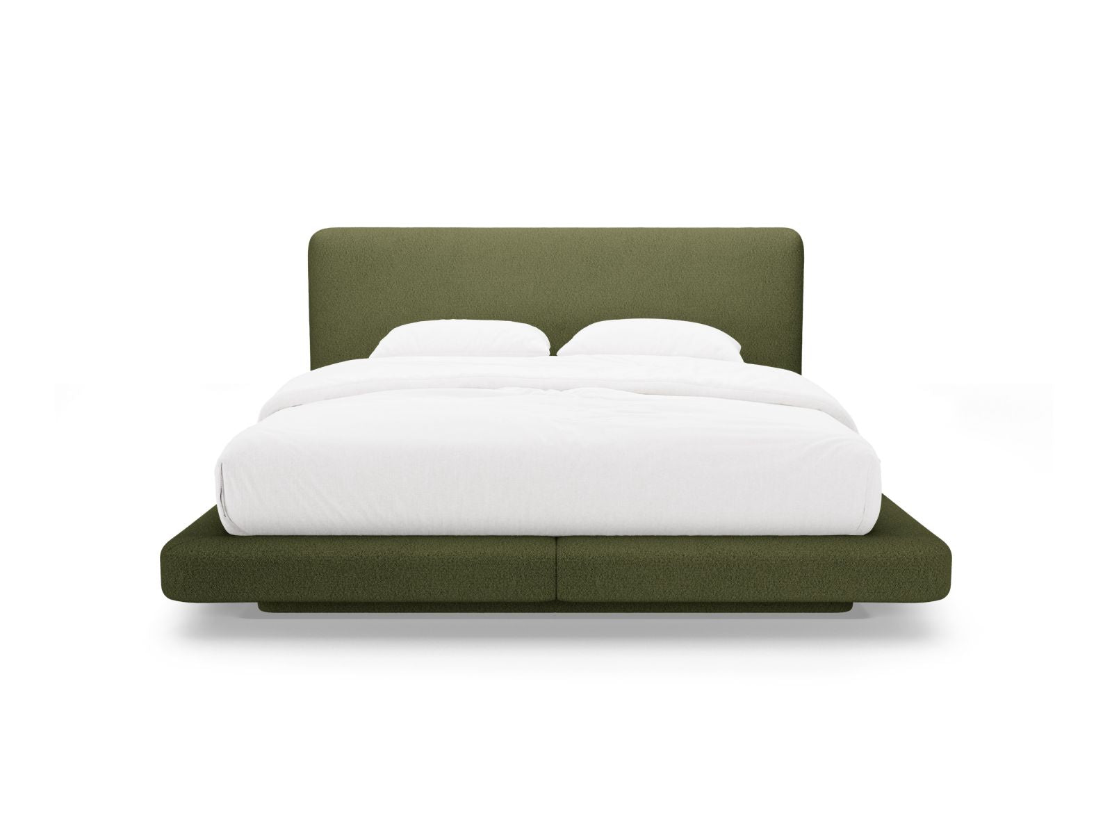 Elegantes Linea Bett mit 160 cm Kopfteil in Dunkelolivgrün von Micadoni, ideal für stilvolle Schlafzimmergestaltung.
