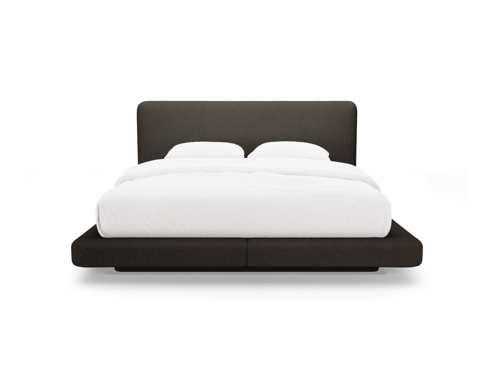 Elegantes Linea Bett mit 160 cm Kopfteil in stilvollem Brown-Baloo, ideal für moderne Schlafzimmer, von Micadoni.