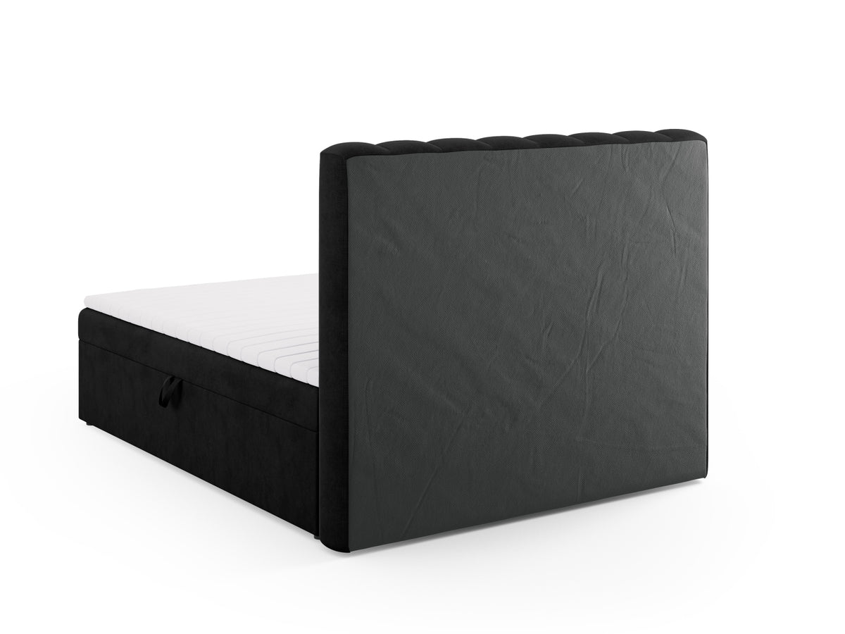 Kelp Boxspringbett Set 160cm: Headboard + Box Springs/Matratze + Matratze Topper in Black-Moly präsentiert im Onlineshop von KAQTU Design AG. Bett ist von Micadoni