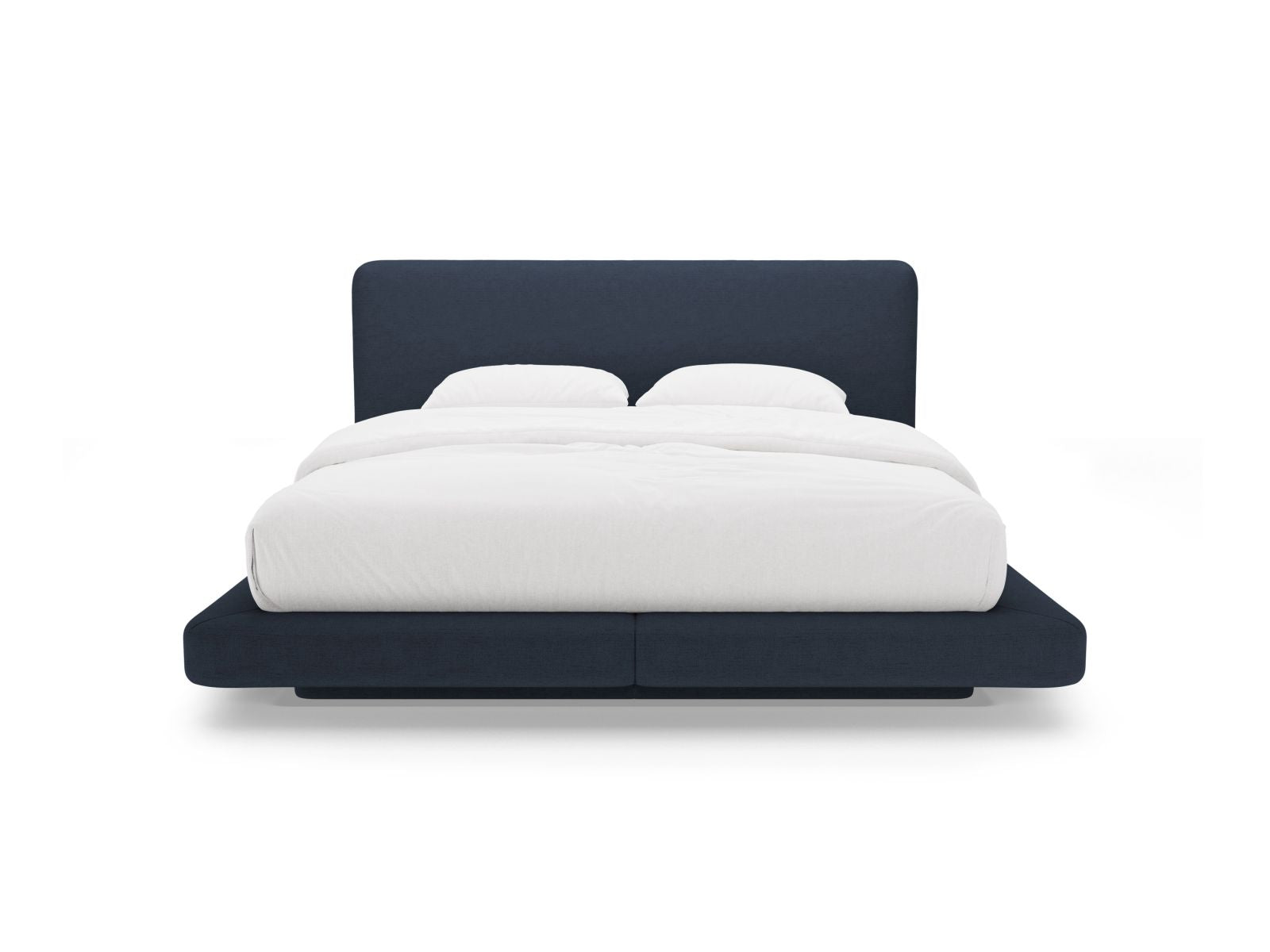 Elegantes Linea Bett mit 160 cm Kopfteil in Royal Blue von Micadoni, ideal für stilvolle Schlafzimmergestaltung.