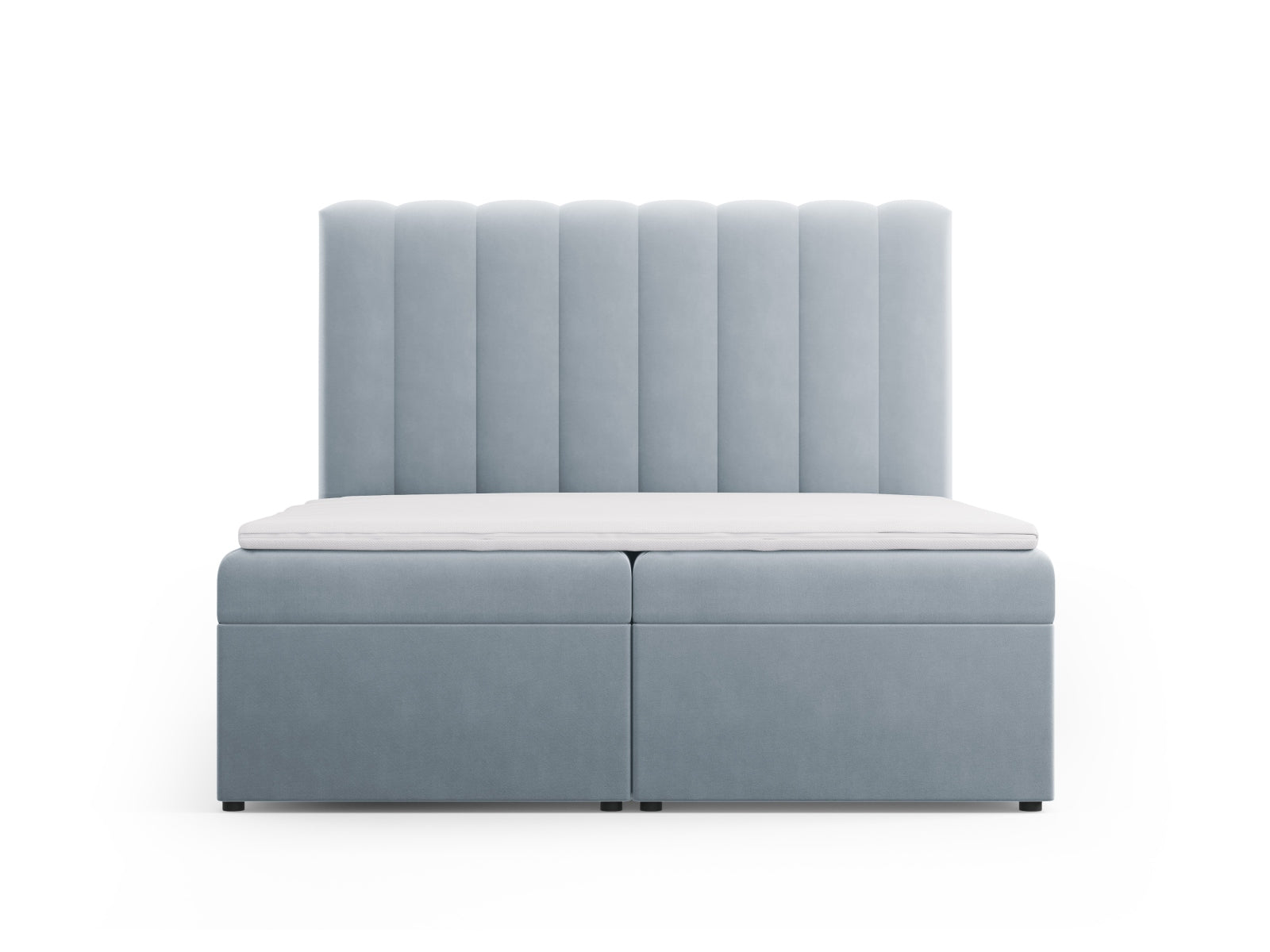 Kelp Boxspring Bett Set: Headboard + Box Springs/Matratze + Matratze Topper in Light Blue präsentiert im Onlineshop von KAQTU Design AG. Bett ist von Micadoni