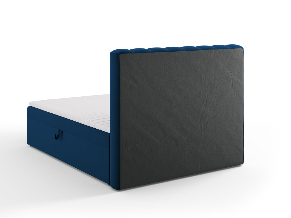 Kelp Boxspringbett Set 160cm: Headboard + Box Springs/Matratze + Matratze Topper in Royal Blue-Bluvel präsentiert im Onlineshop von KAQTU Design AG. Bett ist von Micadoni