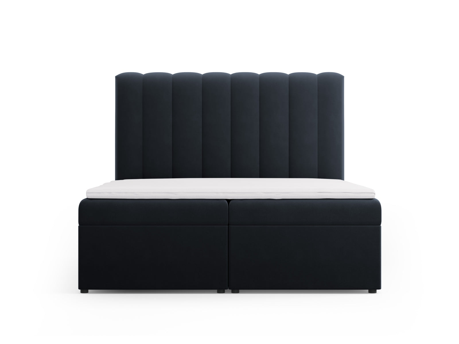 Kelp Boxspring Bett Set: Headboard + Box Springs/Matratze + Matratze Topper in Dark Blue präsentiert im Onlineshop von KAQTU Design AG. Bett ist von Micadoni