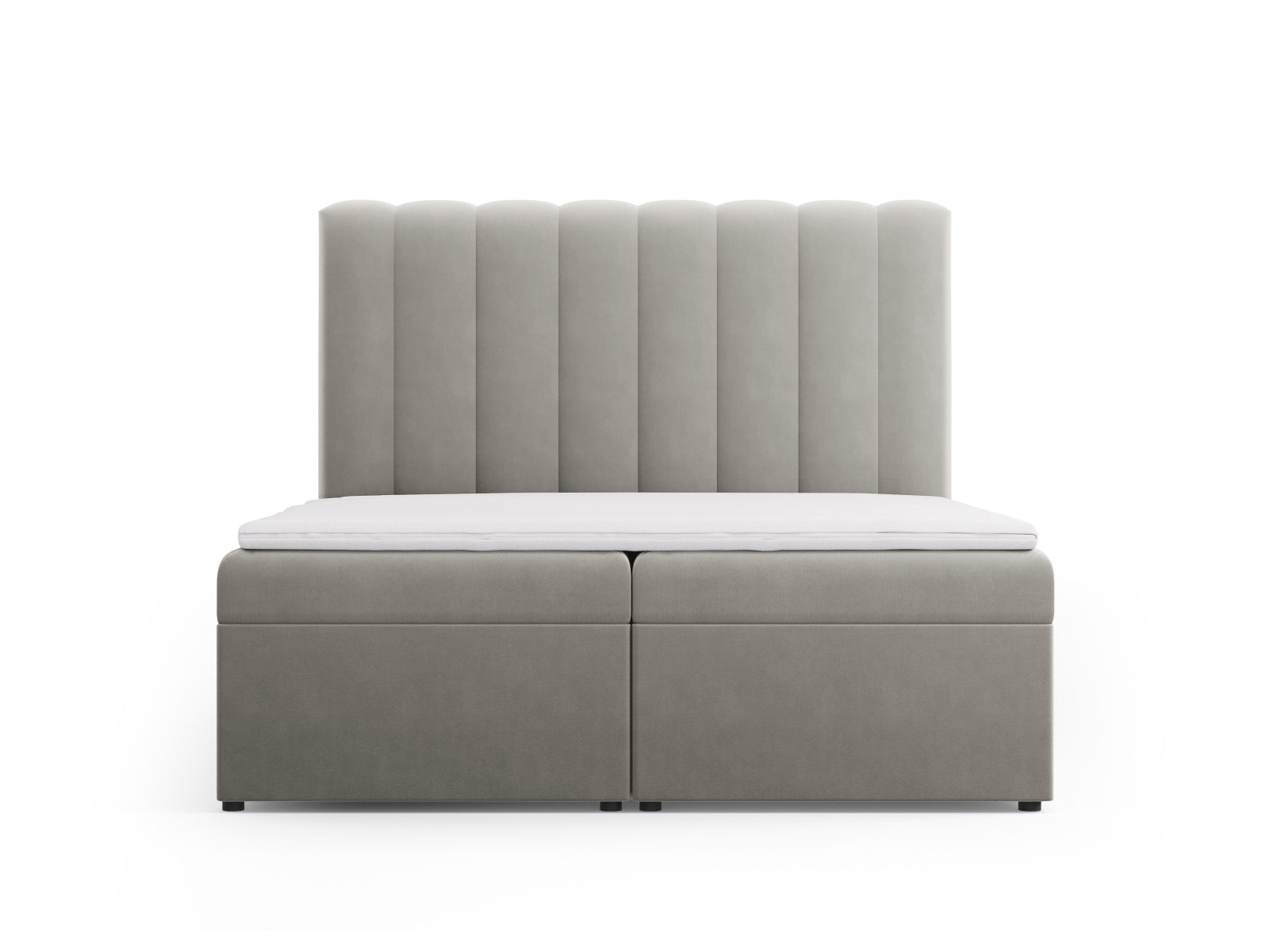 Kelp Boxspring Bett Set: Headboard + Box Springs/Matratze + Matratze Topper in Light Grey präsentiert im Onlineshop von KAQTU Design AG. Bett ist von Micadoni