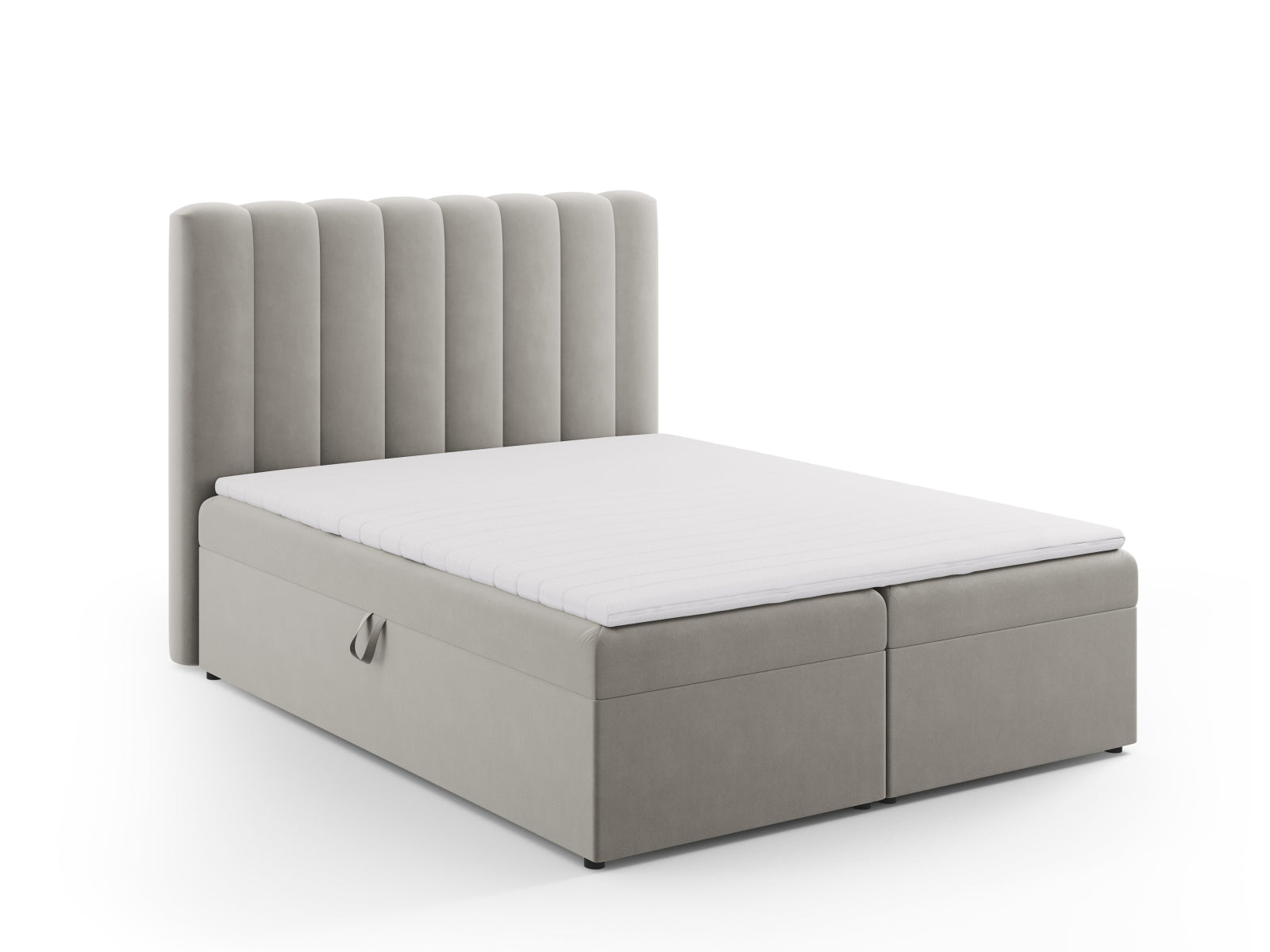 Erleben Sie ultimativen Schlafkomfort mit dem Kelp Boxspring Bett Set von Micadoni: elegantes Kopfteil, robuste Boxspring und luxuriöse Matratze mit Topper.