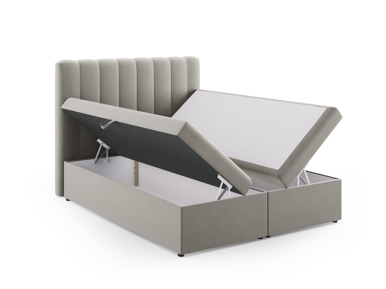 Erleben Sie ultimativen Schlafkomfort mit dem Kelp Boxspring Bett Set von Micadoni: elegantes Kopfteil, robuste Boxspring und luxuriöse Matratze mit Topper.