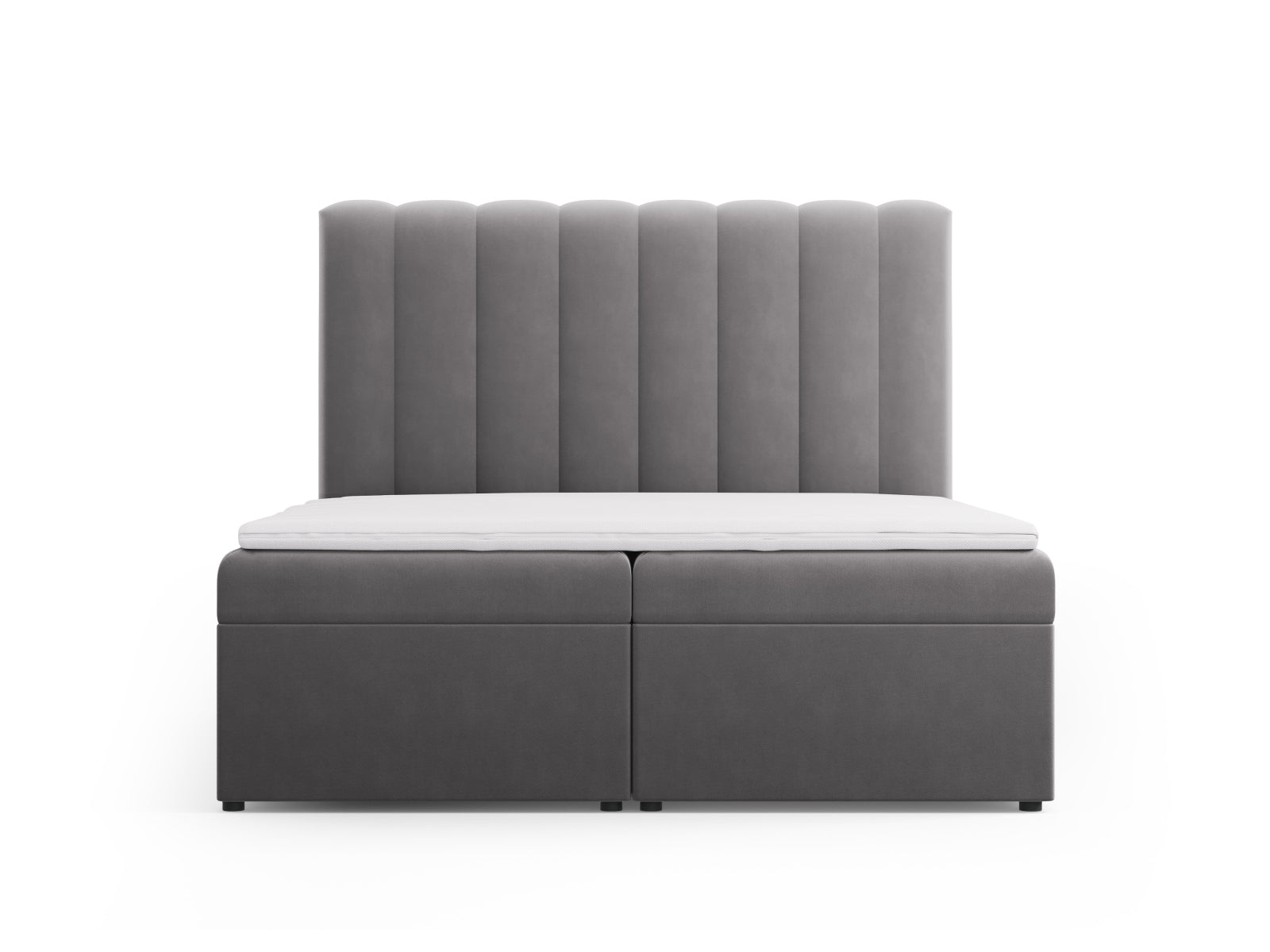 Kelp Boxspring Bett Set: Headboard + Box Springs/Matratze + Matratze Topper in Grey präsentiert im Onlineshop von KAQTU Design AG. Bett ist von Micadoni