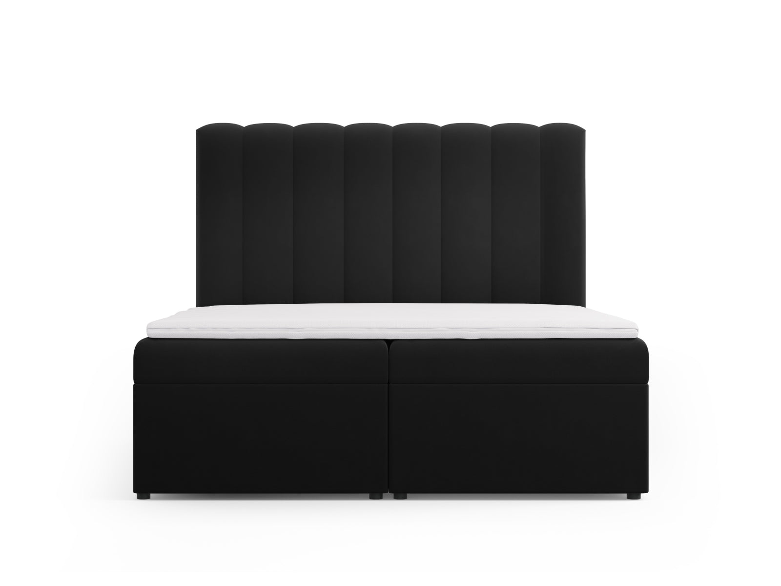 Kelp Boxspring Bett Set: Headboard + Box Springs/Matratze + Matratze Topper in Black präsentiert im Onlineshop von KAQTU Design AG. Bett ist von Micadoni