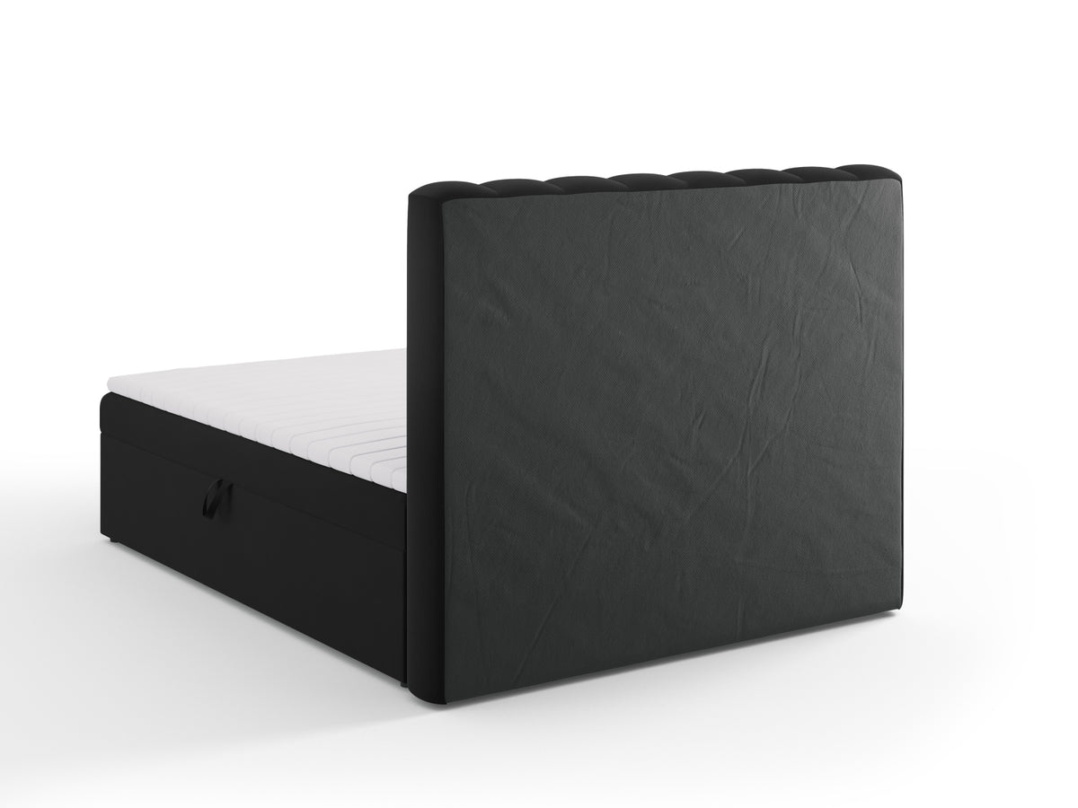 Kelp Boxspringbett Set 160cm: Headboard + Box Springs/Matratze + Matratze Topper in Black-Bluvel präsentiert im Onlineshop von KAQTU Design AG. Bett ist von Micadoni