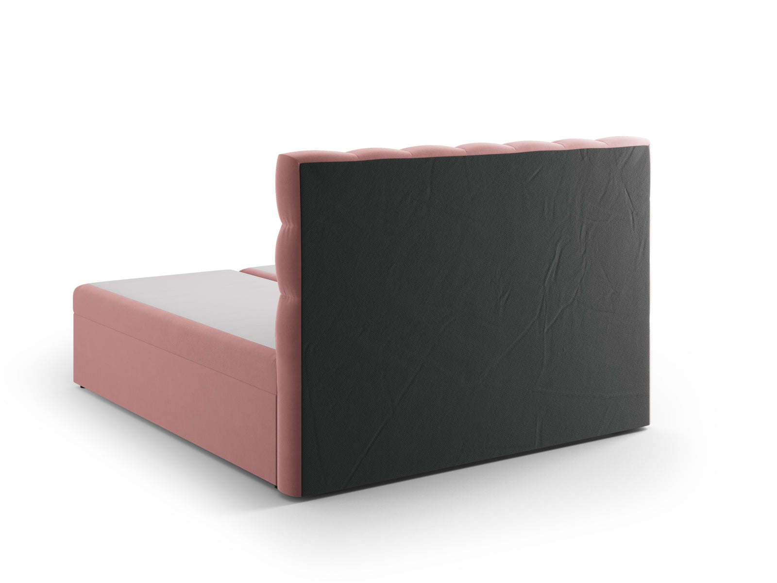 Stilvolles Mamaia Boxspringbett-Set in sanften Rosa- und Schwarzfarben, inklusive Kopfteil, Boxspringmatratze und Topper für höchsten Komfort.