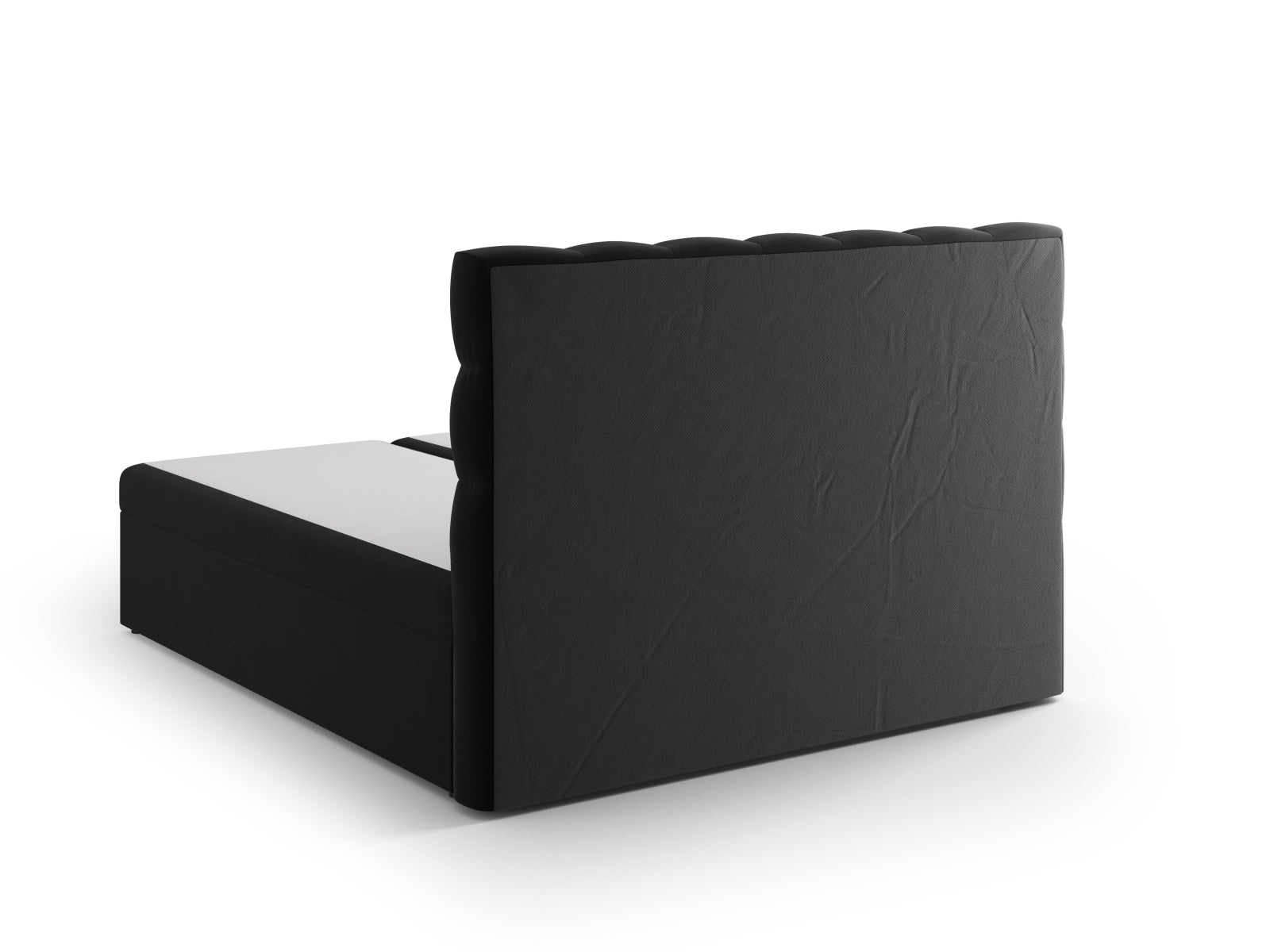 Stilvolles Mamaia Boxspringbett-Set in Schwarz, bestehend aus Kopfteil, Boxspringmatratze und Topper für optimalen Komfort und Schlafqualität.