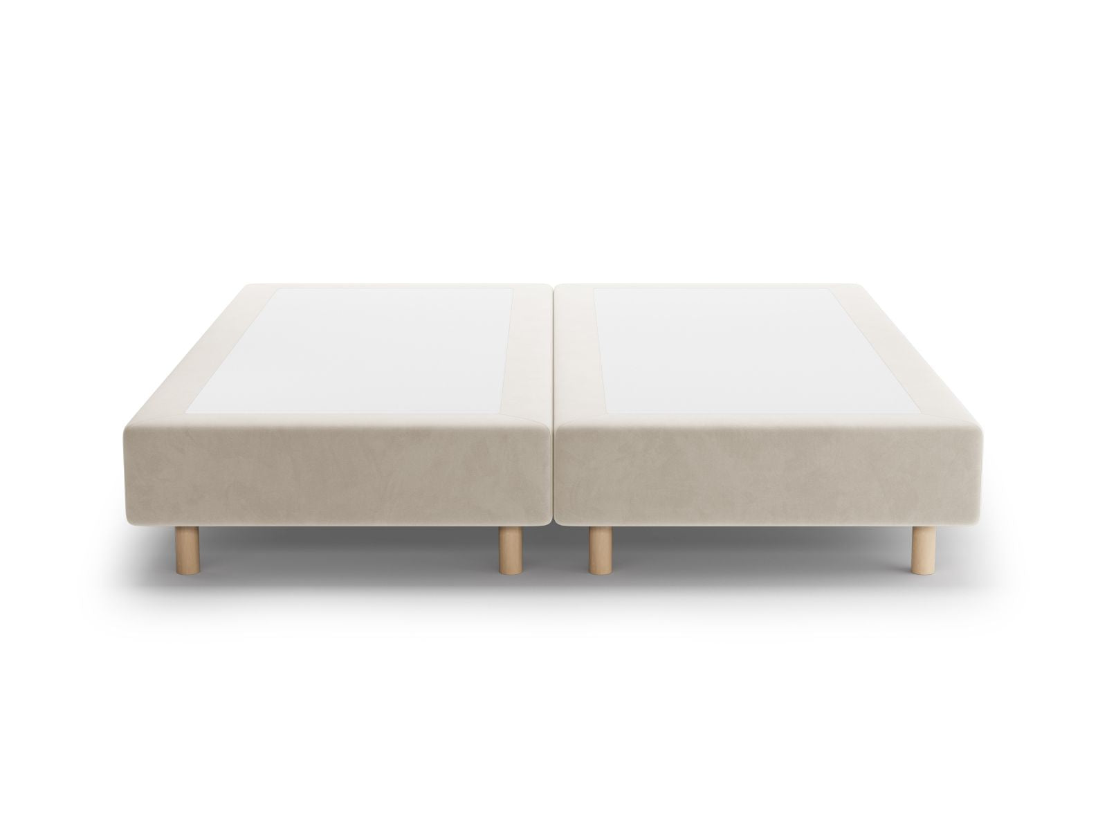 Stilvolles Bettgestell Whale in zartem Beige, 180 cm, von Micadoni – perfektes Design für ein einladendes und modernes Schlafzimmer.