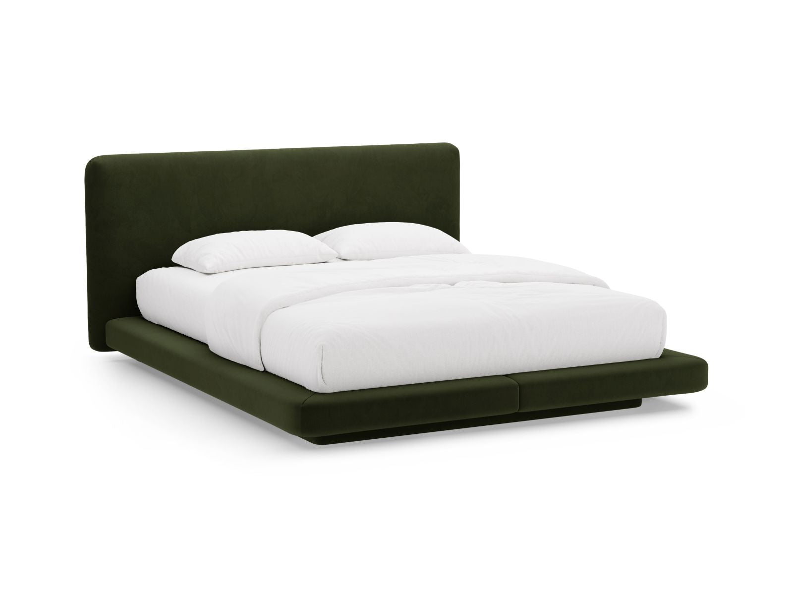 Linea Bett mit Kopfteil 180cm in Army Green-Magic Velvet präsentiert im Onlineshop von KAQTU Design AG. Bett ist von Micadoni