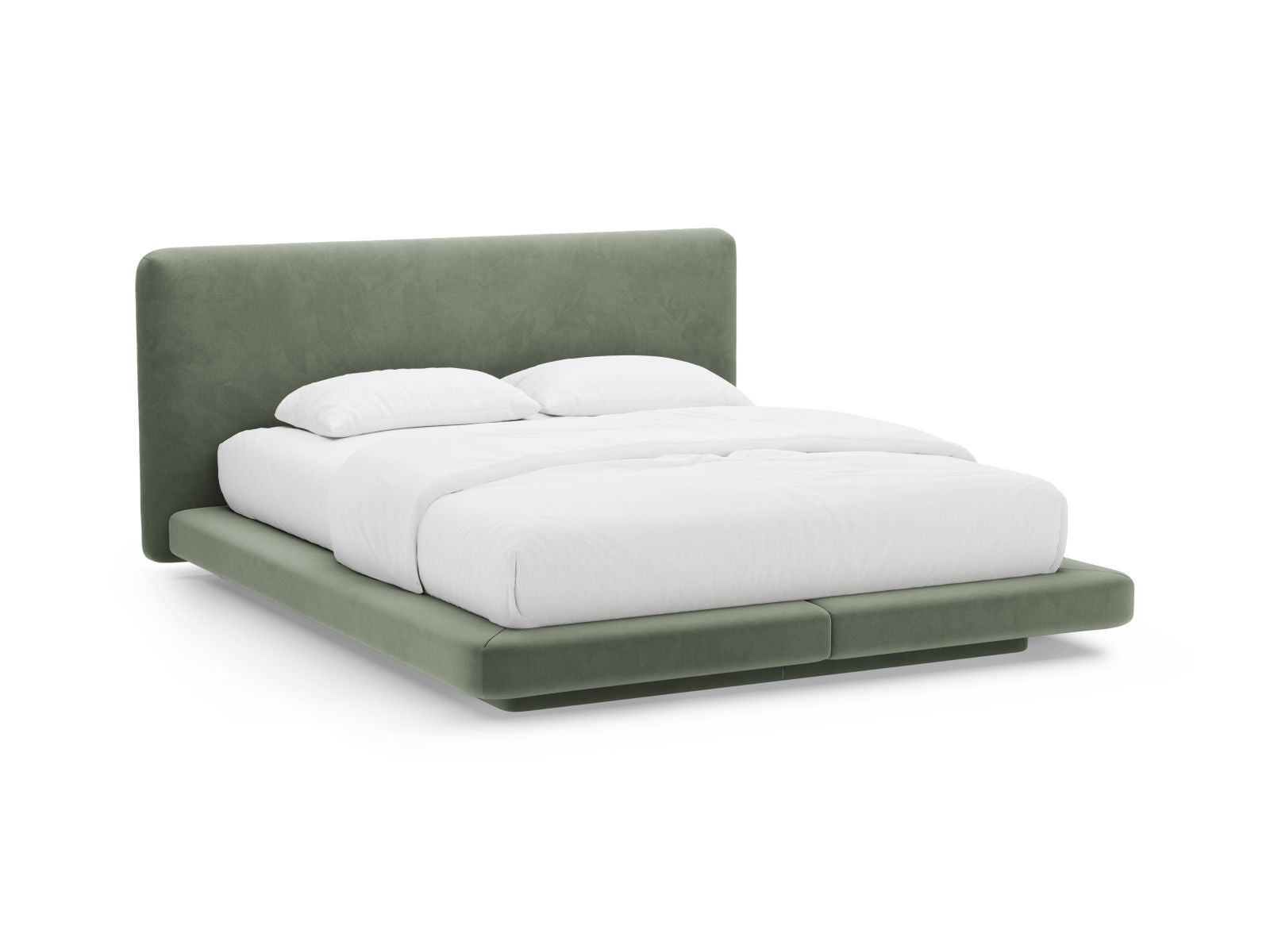 Linea Bett mit Kopfteil 180cm in Green-Magic Velvet präsentiert im Onlineshop von KAQTU Design AG. Bett ist von Micadoni