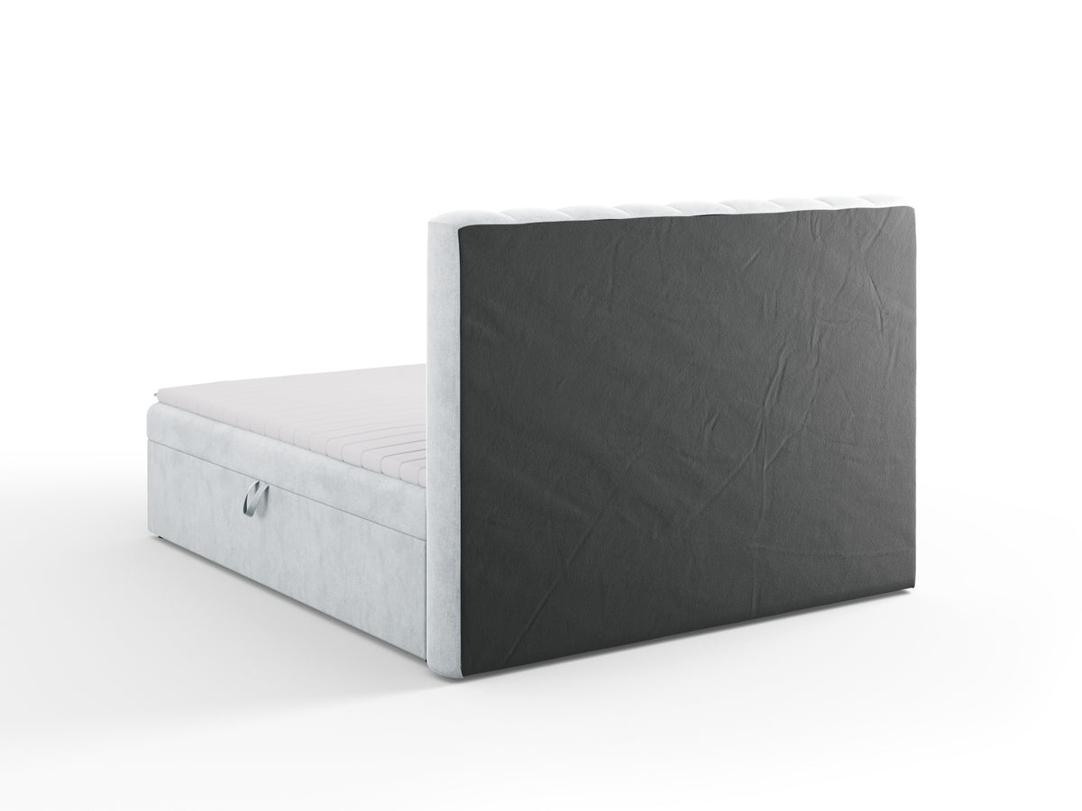 Kelp Boxspringbett Set 180cm: Headboard + Box Springs/Matratze + Matratze Topper in Light Grey-Moly präsentiert im Onlineshop von KAQTU Design AG. Bett ist von Micadoni