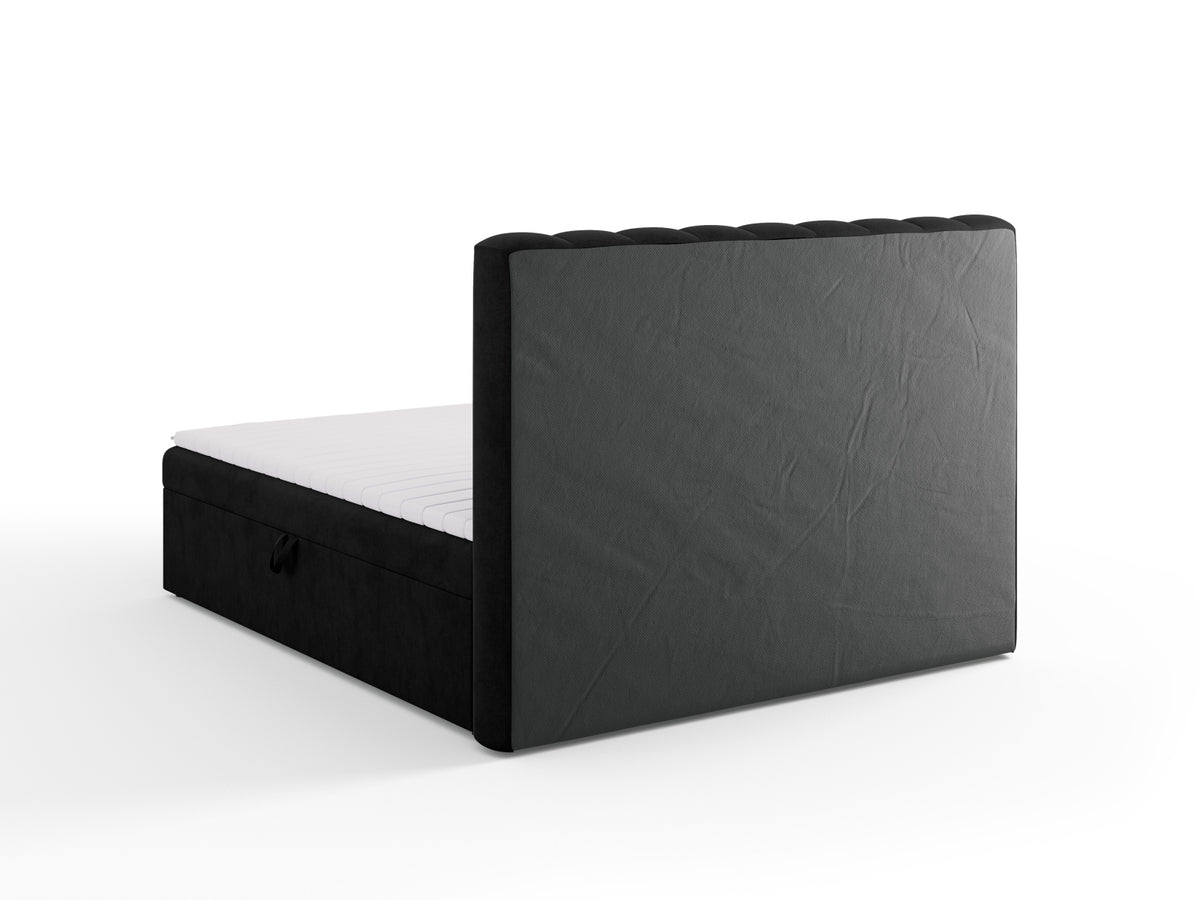 Kelp Boxspringbett Set 180cm: Headboard + Box Springs/Matratze + Matratze Topper in Black-Moly präsentiert im Onlineshop von KAQTU Design AG. Bett ist von Micadoni
