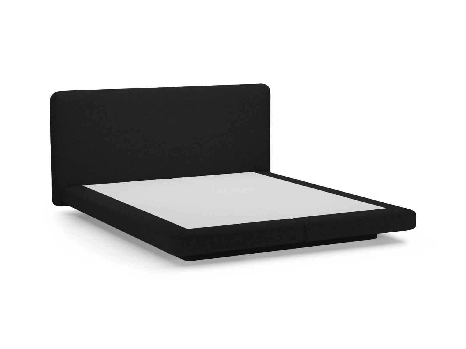 Elegantes Linea Bett mit 180 cm hohem Kopfteil in Schwarz, ideal für moderne Schlafzimmer und stilvolle Einrichtung von Micadoni.
