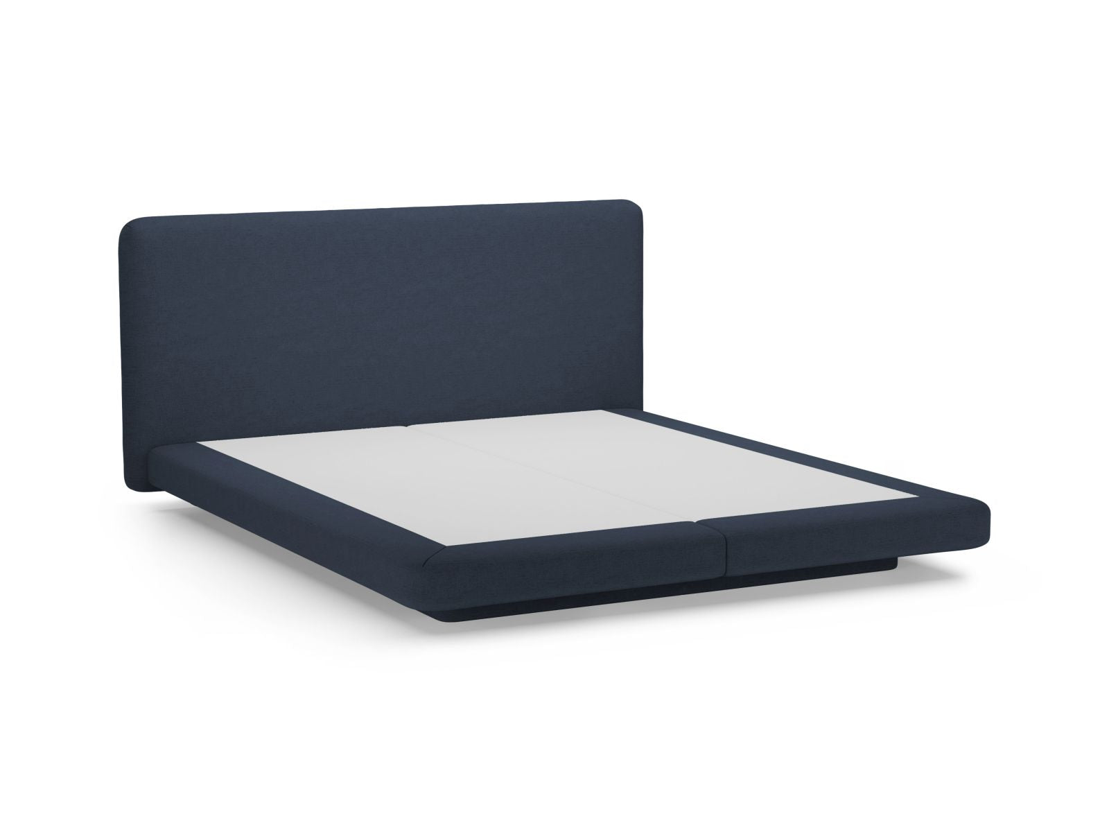 Elegantes Linea Bett in Royal Blue mit 180 cm Kopfteil von Micadoni, ideal für stilvolle Schlafzimmer und entspannende Nächte.
