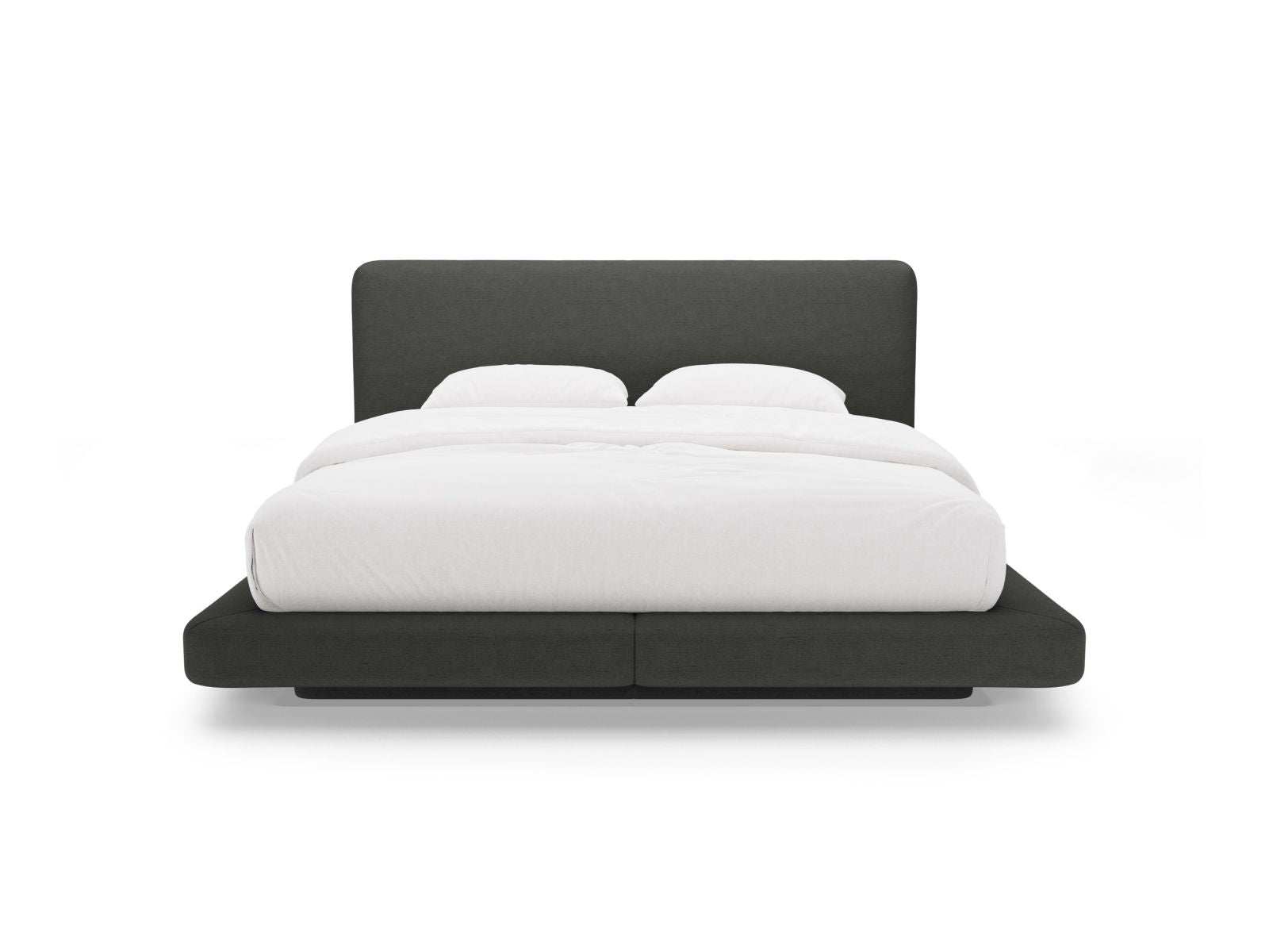 Elegantes Linea Bett mit 180 cm Kopfteil in Anthrazit von Micadoni, ideal für stilvolle Schlafzimmergestaltung.