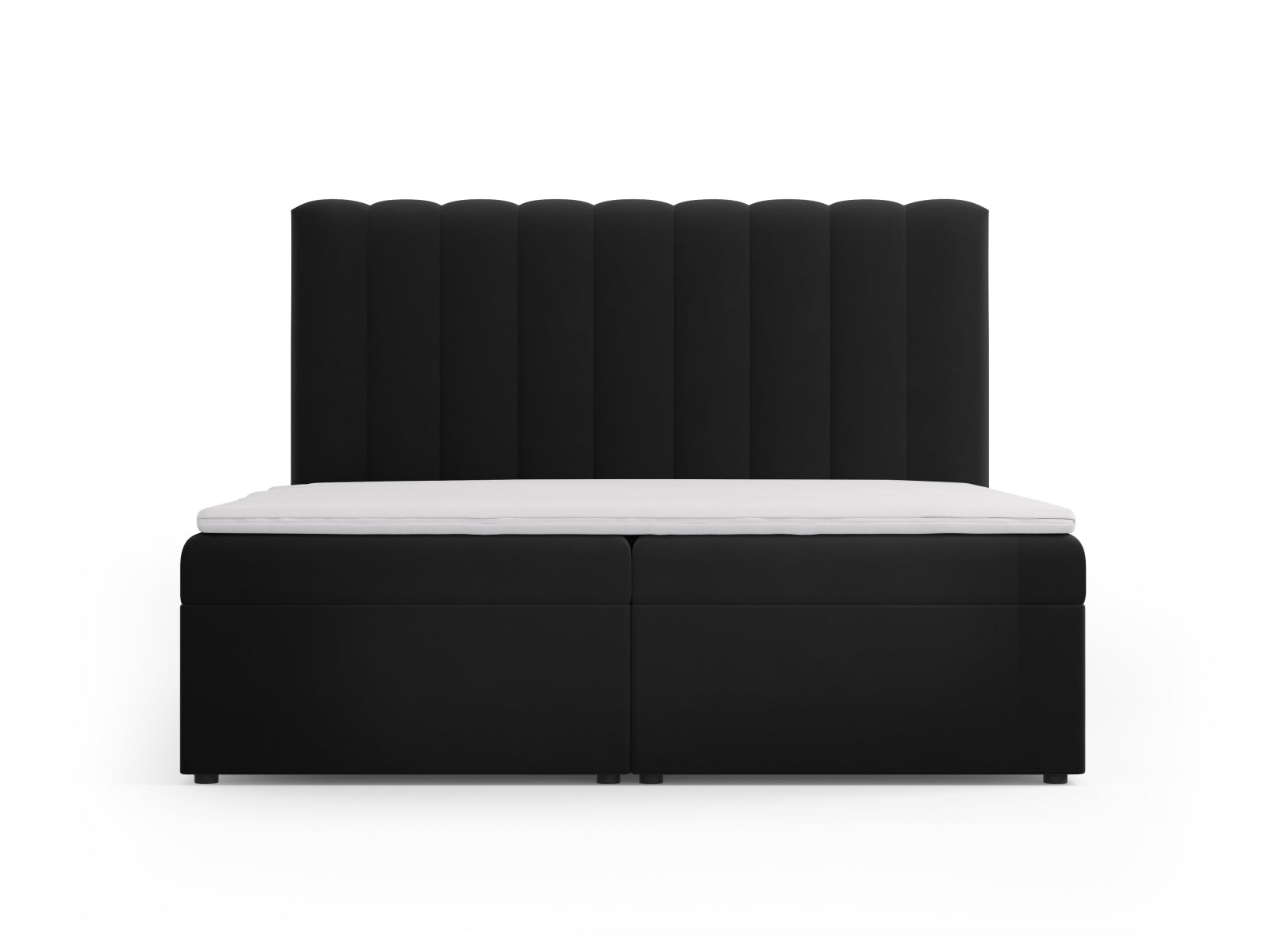Kelp Boxspring Bett Set: Headboard + Box Springs/Matratze + Matratze Topper in Black präsentiert im Onlineshop von KAQTU Design AG. Bett ist von Micadoni