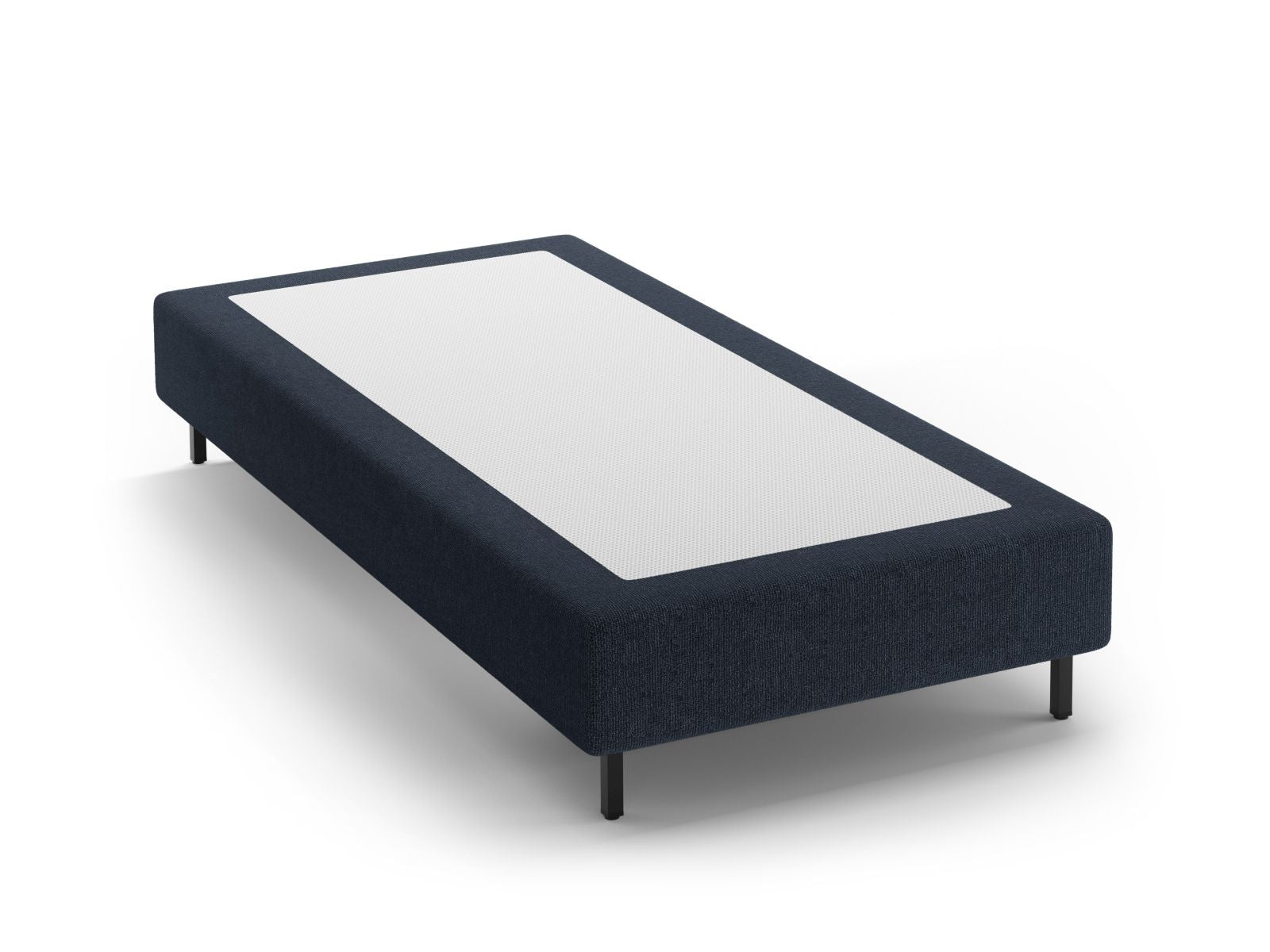 Elegantes Bettgestell Whale in edlem Navy Blue von Micadoni, 80 cm breit, ideal für stilvolle Schlafzimmer mit zeitgemäßem Design.