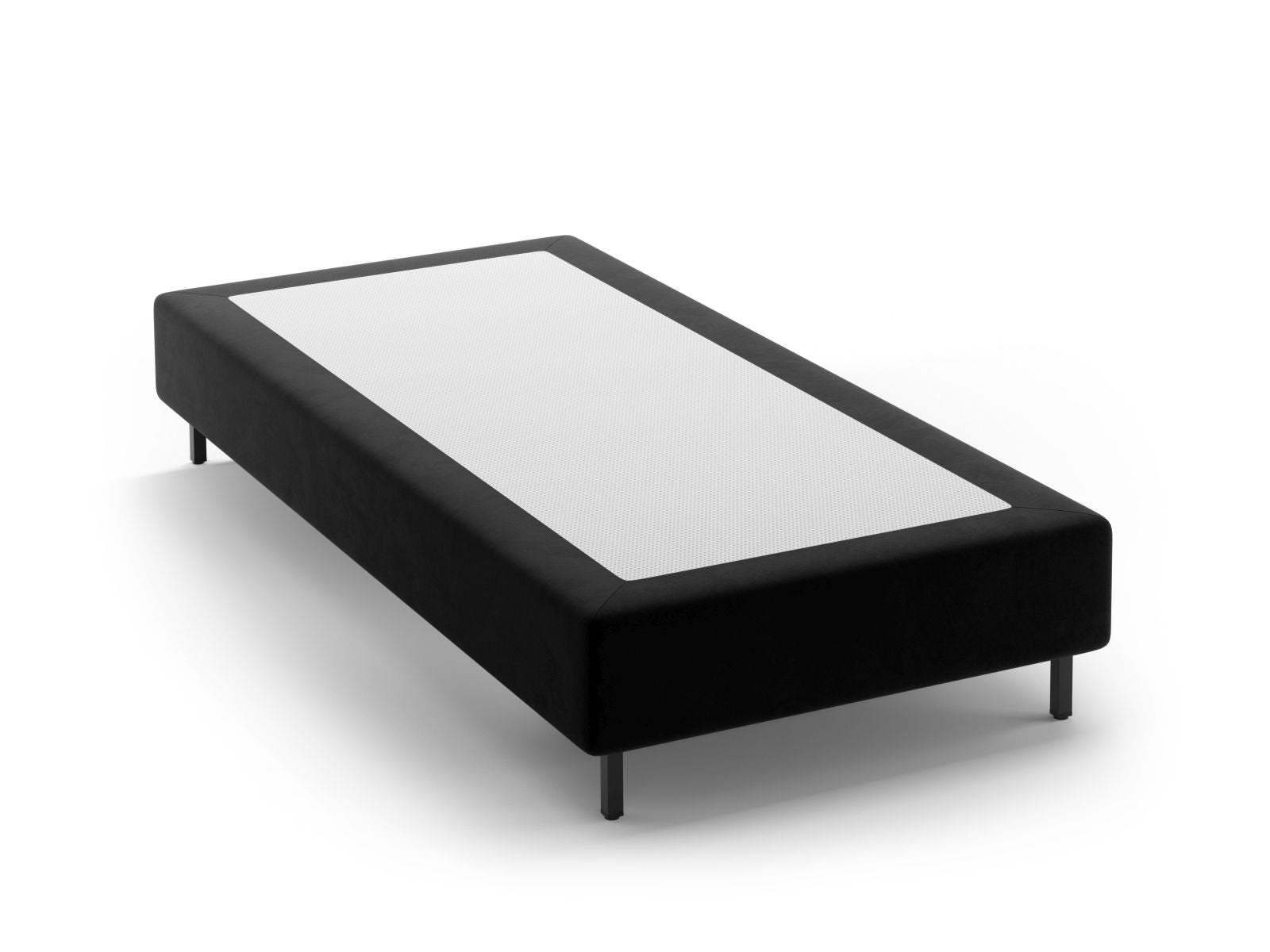 Elegantes Bettgestell Whale von Micadoni in stilvollem Schwarz, ideal für moderne Schlafzimmer und gemütliche Rückzugsorte.