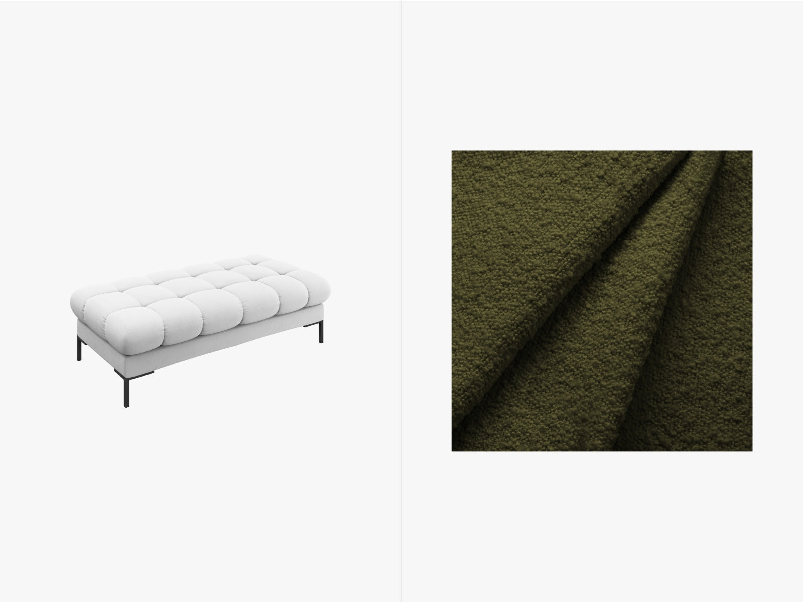 Mamaia Bank 2 Sitzer in Dark Olive Green/Schwarz-Baloo präsentiert im Onlineshop von KAQTU Design AG. Sitzbank ist von Micadoni
