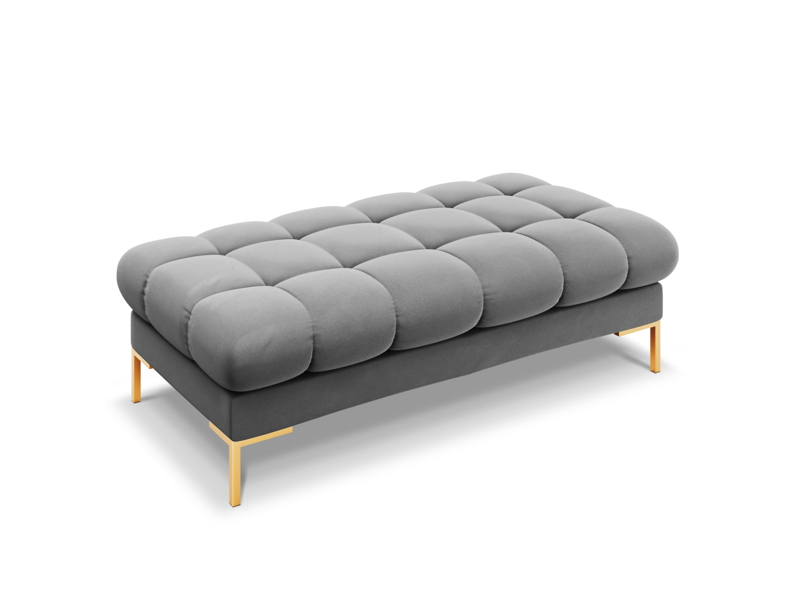 Mamaia Velour Bank 2 Sitzer in Light Grey/Gold präsentiert im Onlineshop von KAQTU Design AG. Sitzbank ist von Micadoni