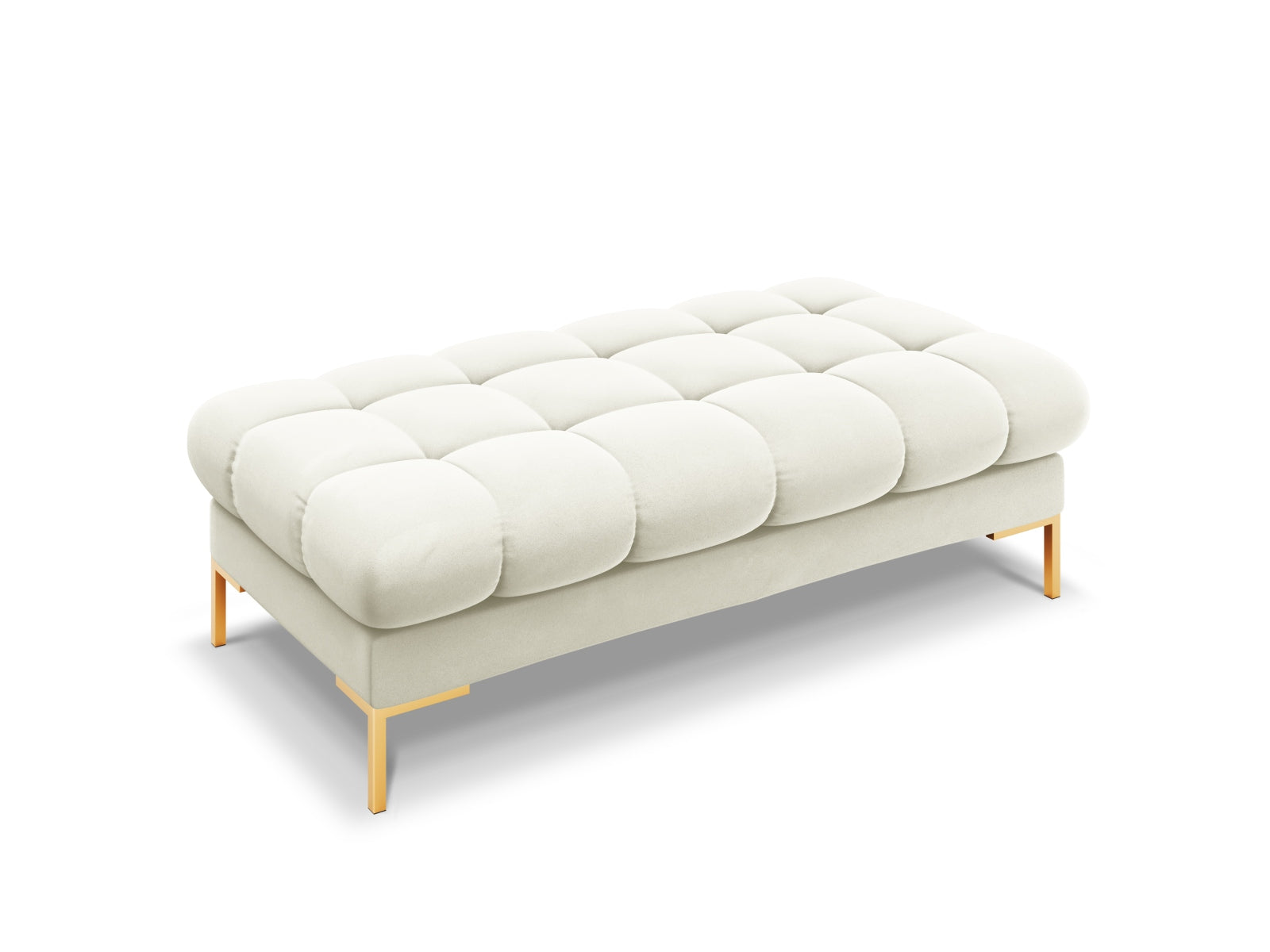 Mamaia Velour Bank 2 Sitzer in Light Beige/Gold präsentiert im Onlineshop von KAQTU Design AG. Sitzbank ist von Micadoni