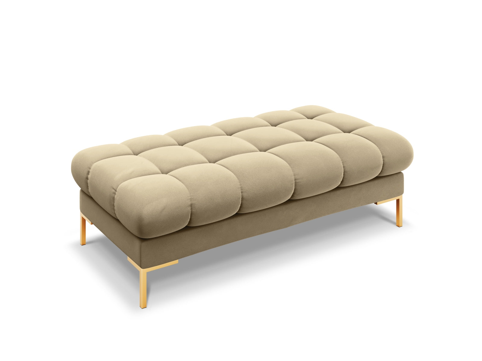 Mamaia Velour Bank 2 Sitzer in Beige/Gold präsentiert im Onlineshop von KAQTU Design AG. Sitzbank ist von Micadoni