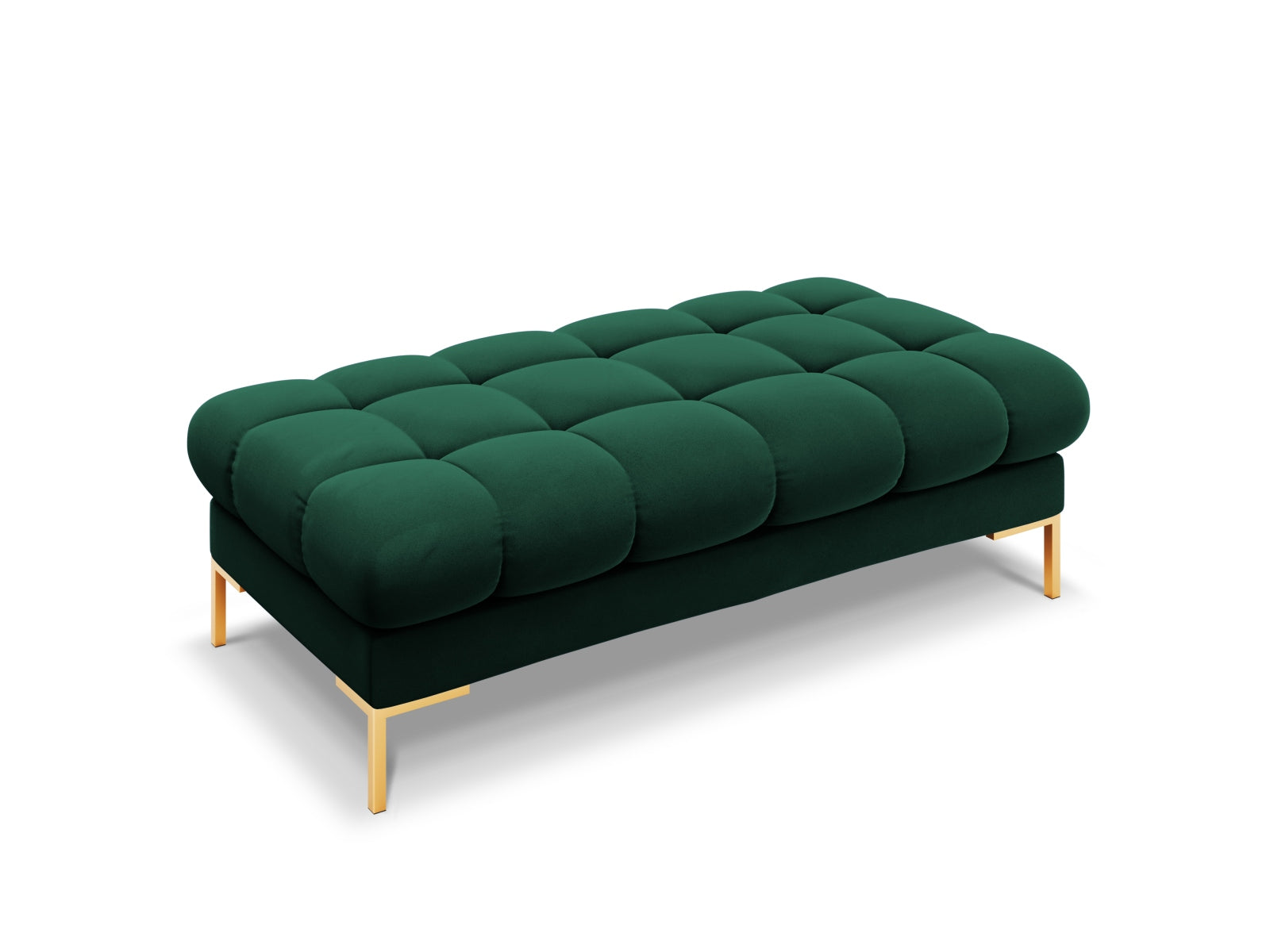 Mamaia Velour Bank 2 Sitzer in Bottle Green/Gold präsentiert im Onlineshop von KAQTU Design AG. Sitzbank ist von Micadoni