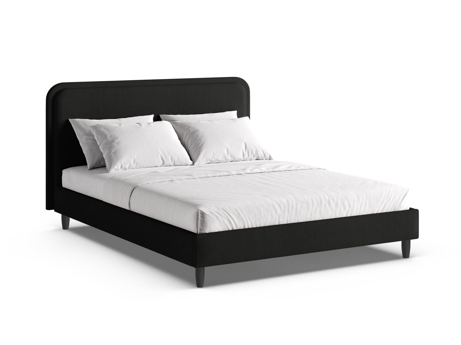 Aveline Bett mit Kopfteil 140cm in Black-Baloo präsentiert im Onlineshop von KAQTU Design AG. Bett ist von Micadoni