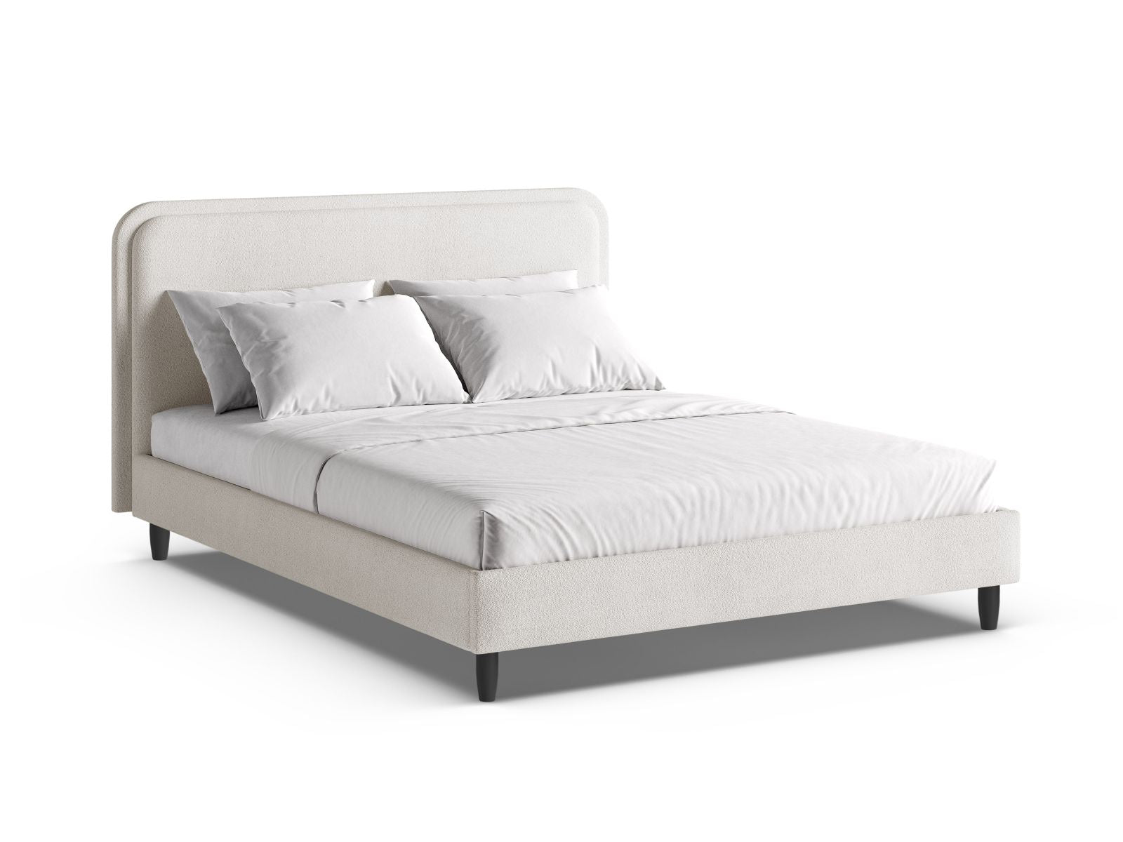 Aveline Bett mit Kopfteil 140cm in White-Baloo präsentiert im Onlineshop von KAQTU Design AG. Bett ist von Micadoni