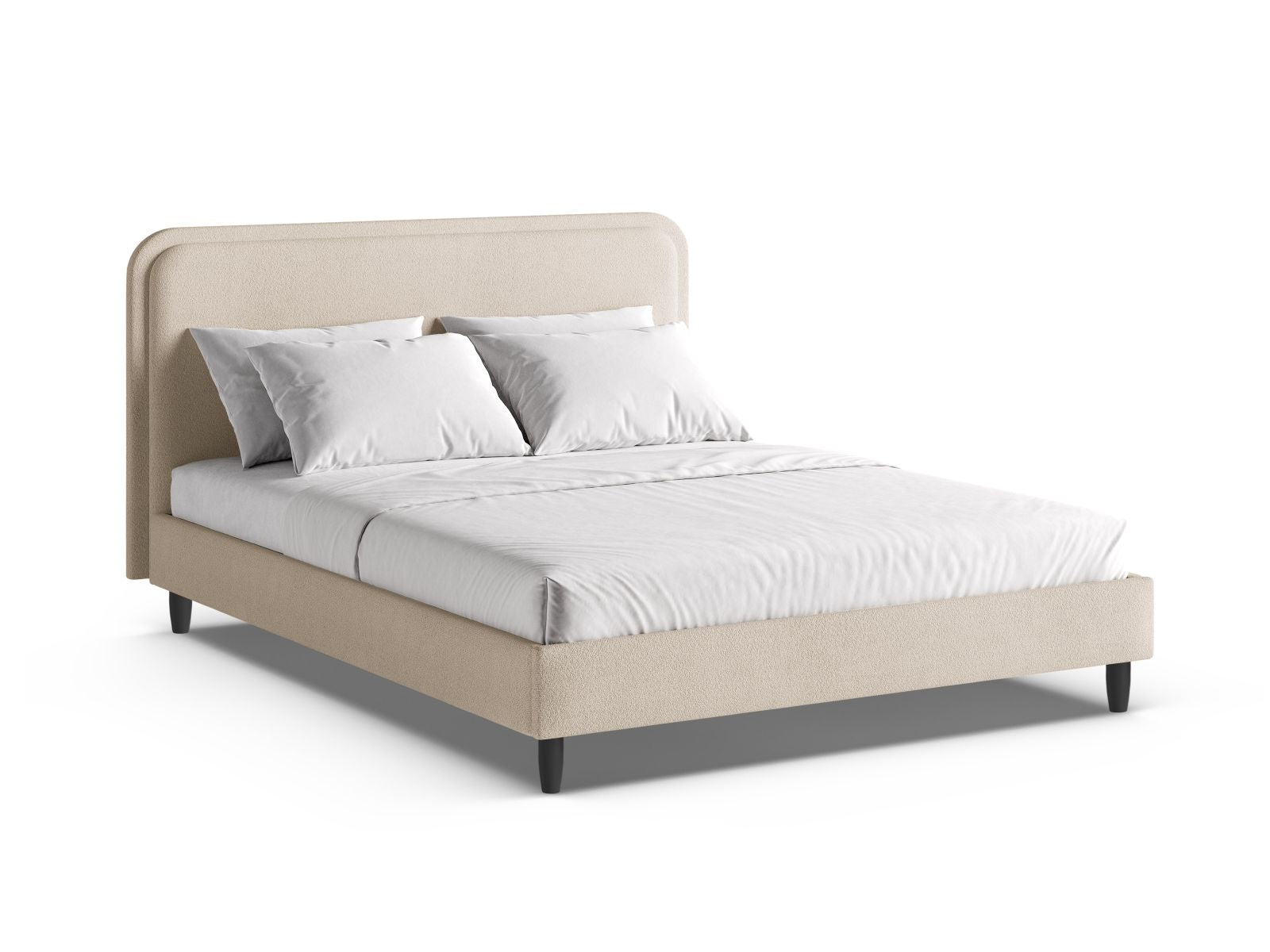 Aveline Bett mit Kopfteil 140cm in Beige-Baloo präsentiert im Onlineshop von KAQTU Design AG. Bett ist von Micadoni