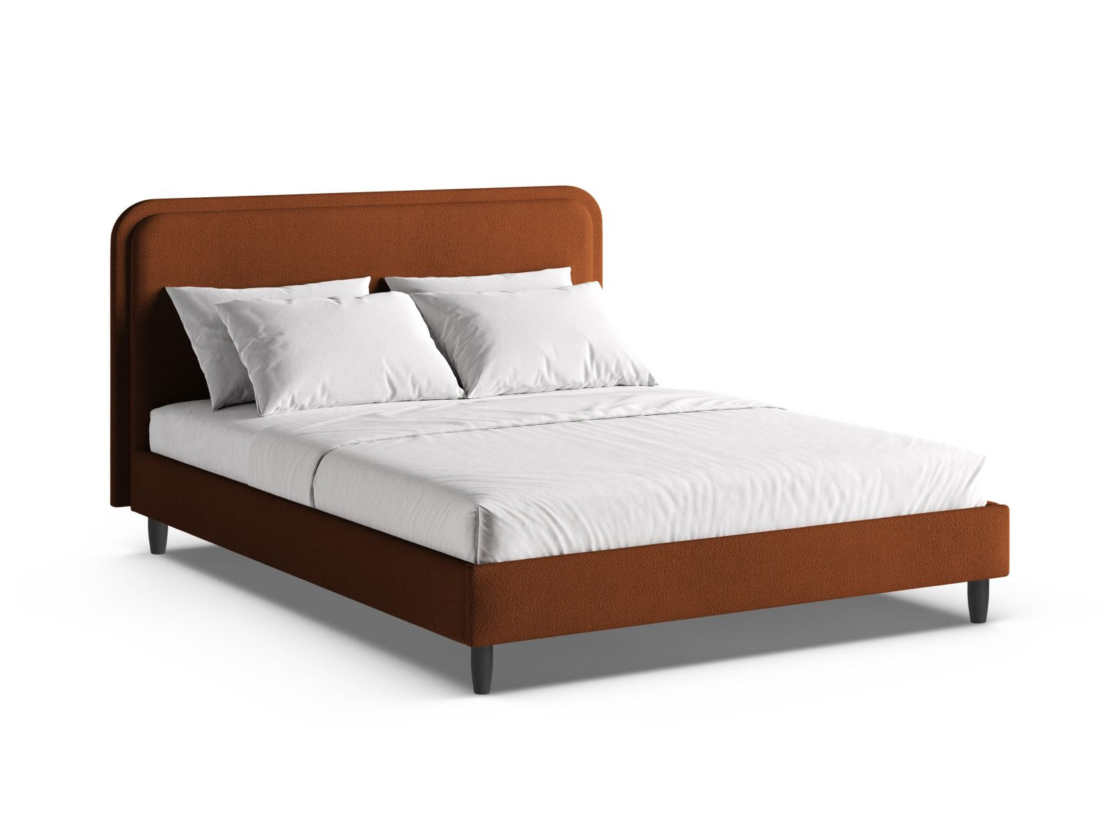 Aveline Bett mit Kopfteil 140cm in Terracotta-Baloo präsentiert im Onlineshop von KAQTU Design AG. Bett ist von Micadoni