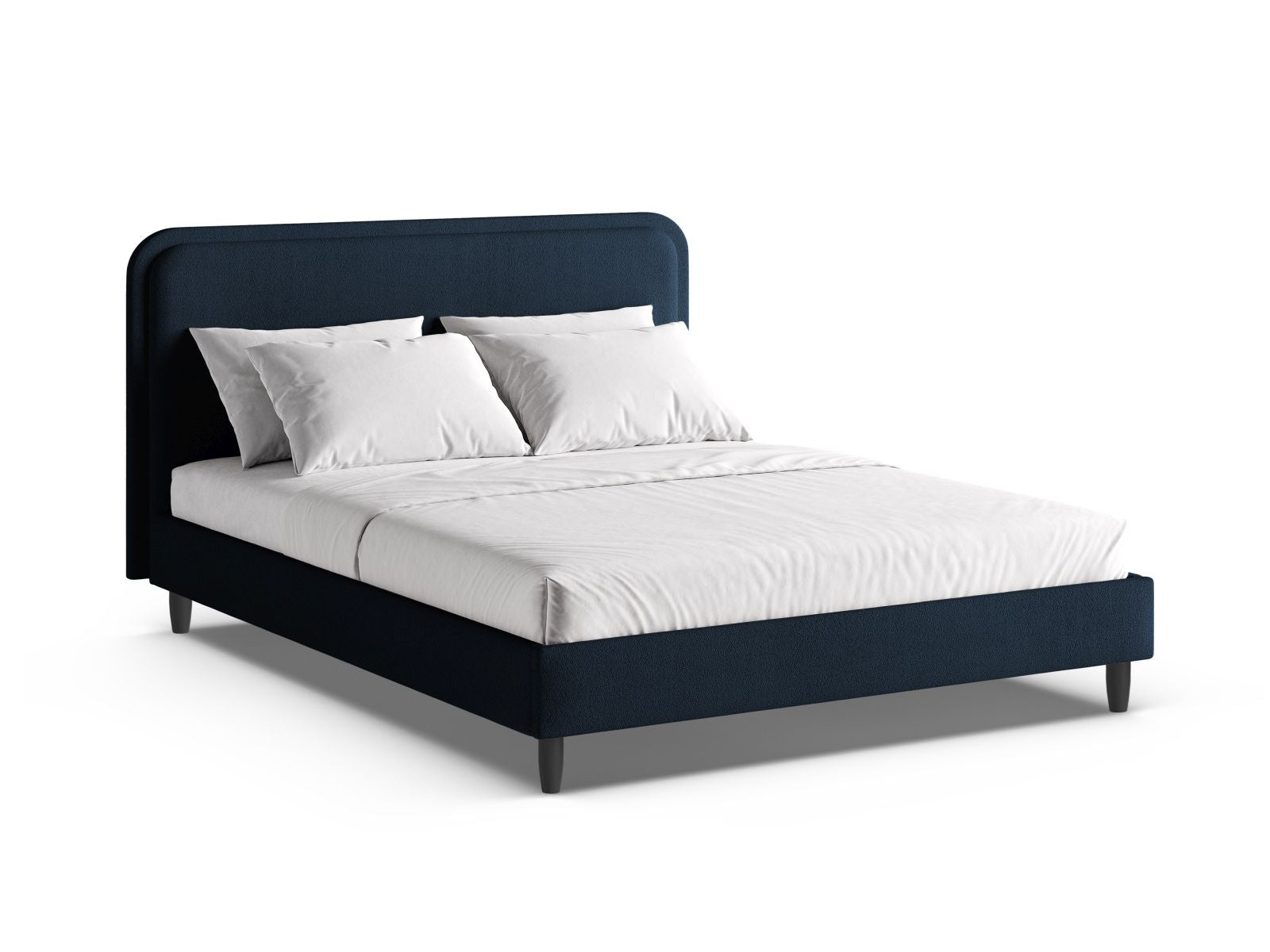 Aveline Bett mit Kopfteil 140cm in Dark Blue-Baloo präsentiert im Onlineshop von KAQTU Design AG. Bett ist von Micadoni